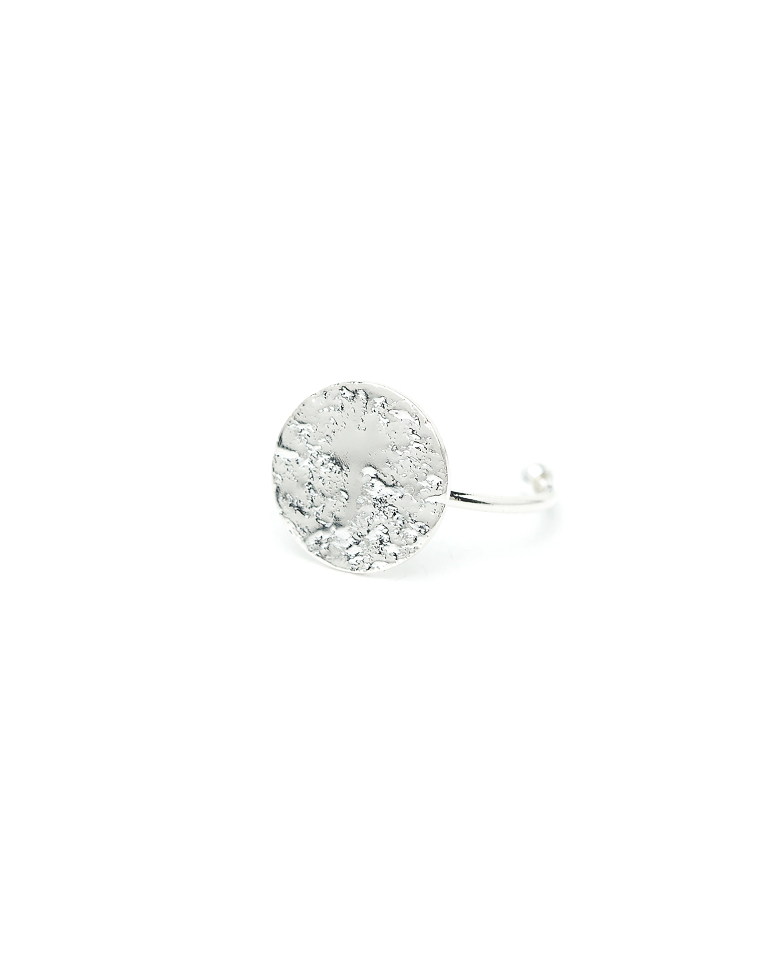Bague Hestia Argent Rond Martelé Ajustable Bagues Monsieur Simone