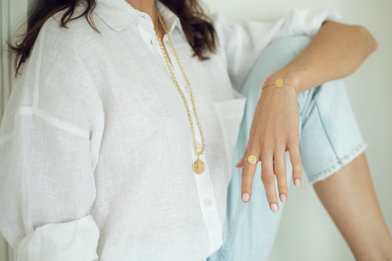 Bague Hestia Argent Rond Martelé Ajustable Bagues Monsieur Simone