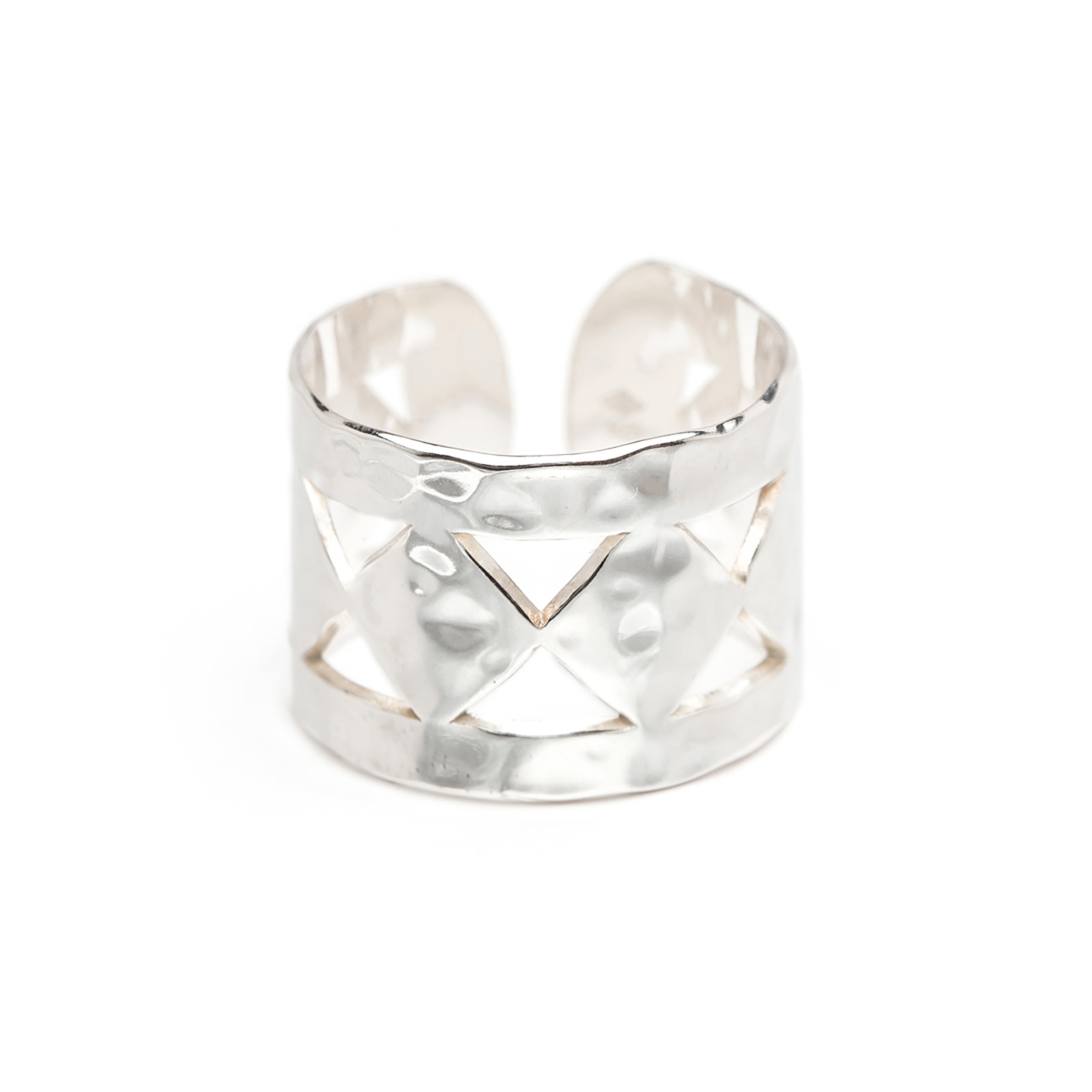 Bague Lou Argent Martelée Ajustable Bagues Monsieur Simone