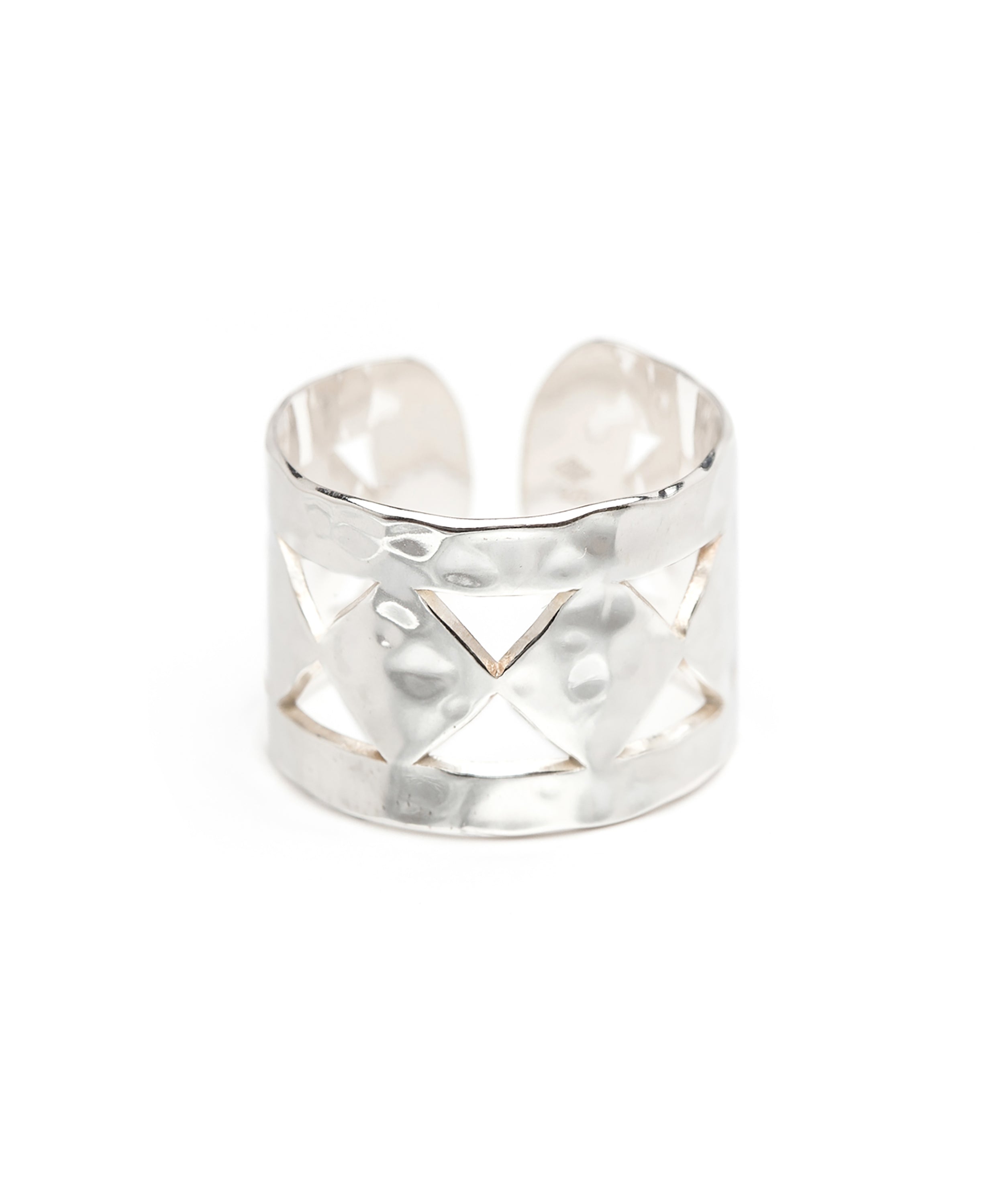 Bague Lou Argent Martelée Ajustable Bagues Monsieur Simone