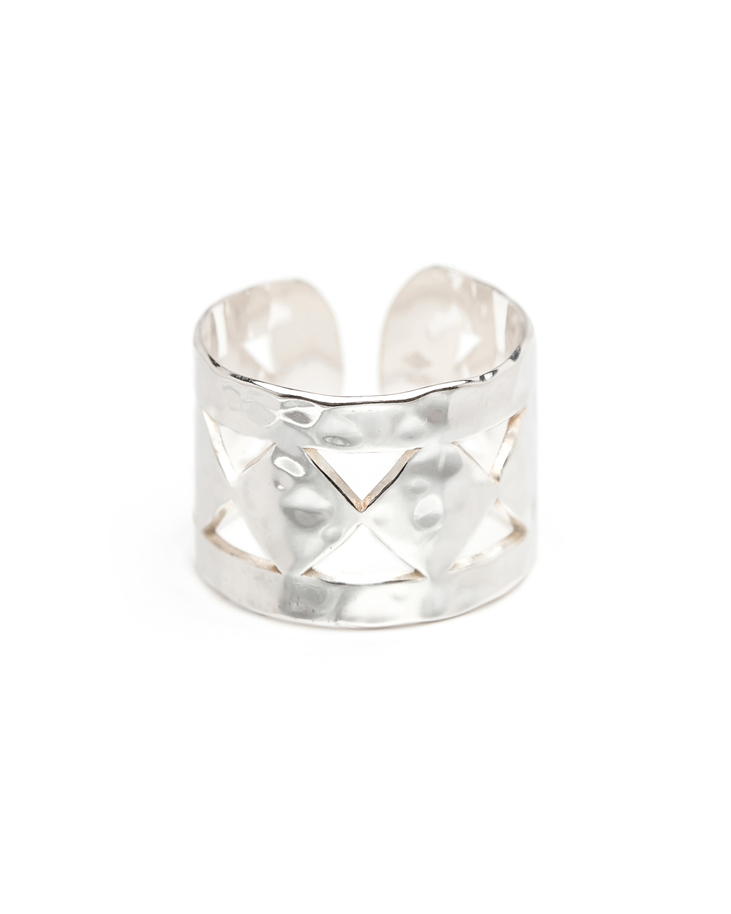 Bague Lou Argent Martelée Ajustable Bagues Monsieur Simone