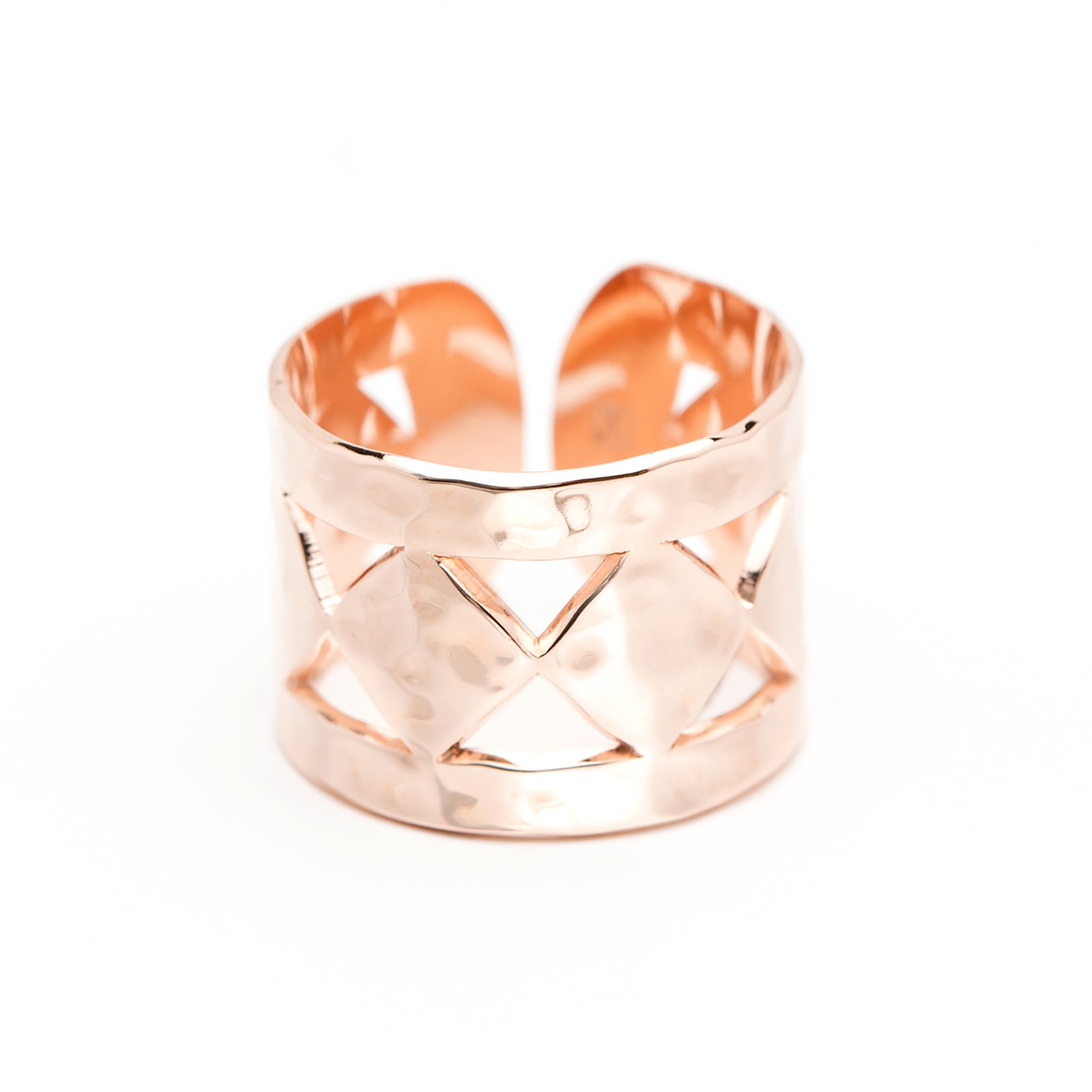 Bague Lou Or Rose Martelée Ajustable Bagues Monsieur Simone