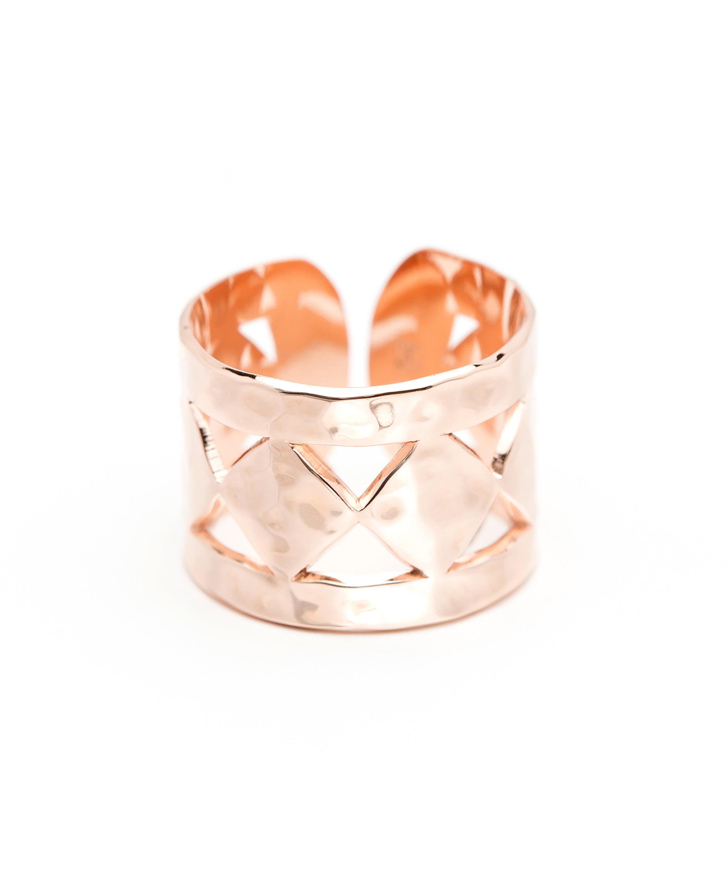 Bague Lou Or Rose Martelée Ajustable Bagues Monsieur Simone
