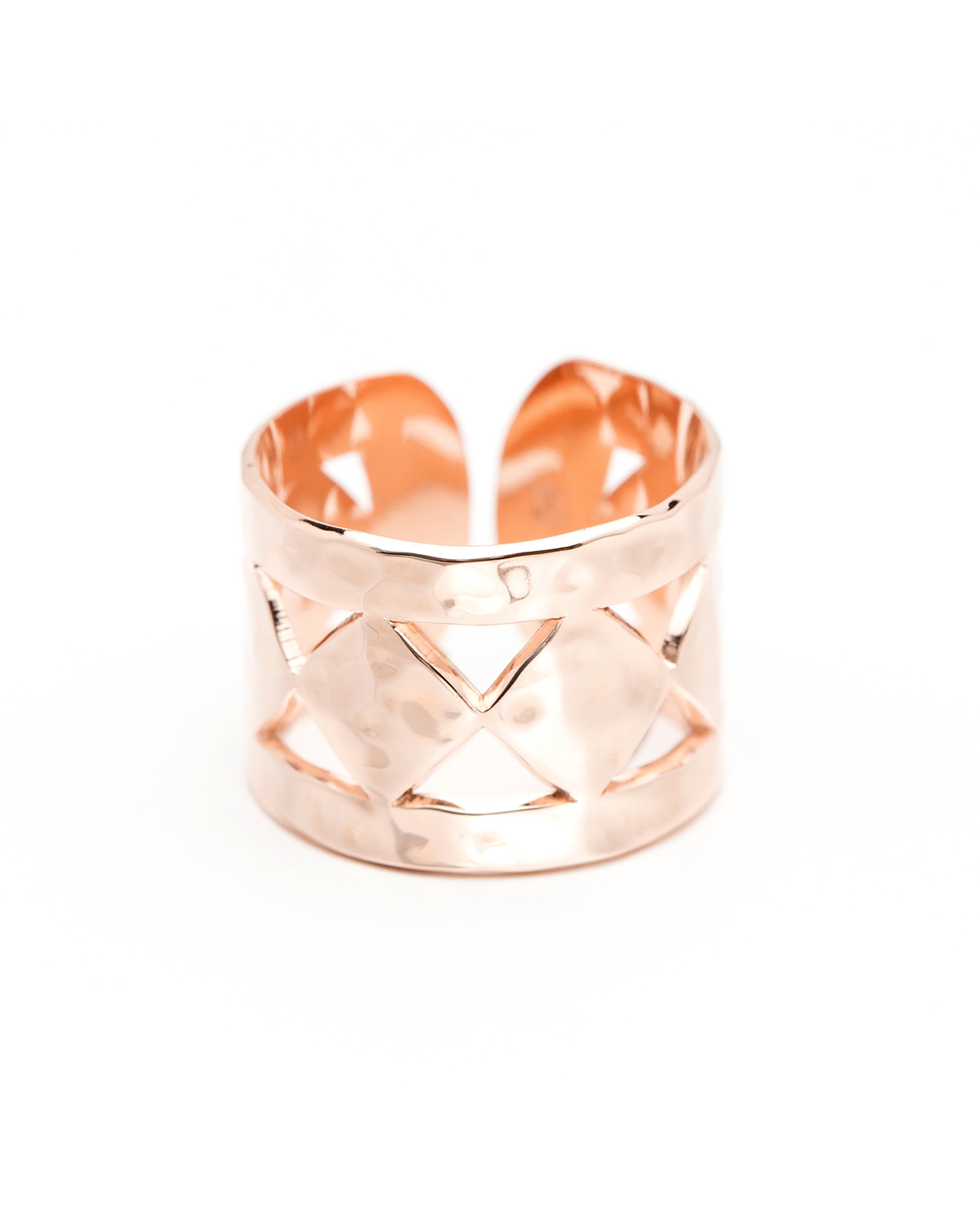 Bague Lou Or Rose Martelée Ajustable Bagues Monsieur Simone