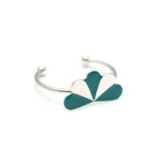 Bague Milo Argent Bleu Chardin Paon Rayures Bagues Monsieur Simone