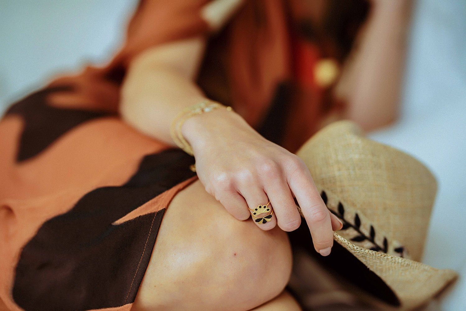 Bague Milo Or Rose Paon Rayures Bagues Monsieur Simone