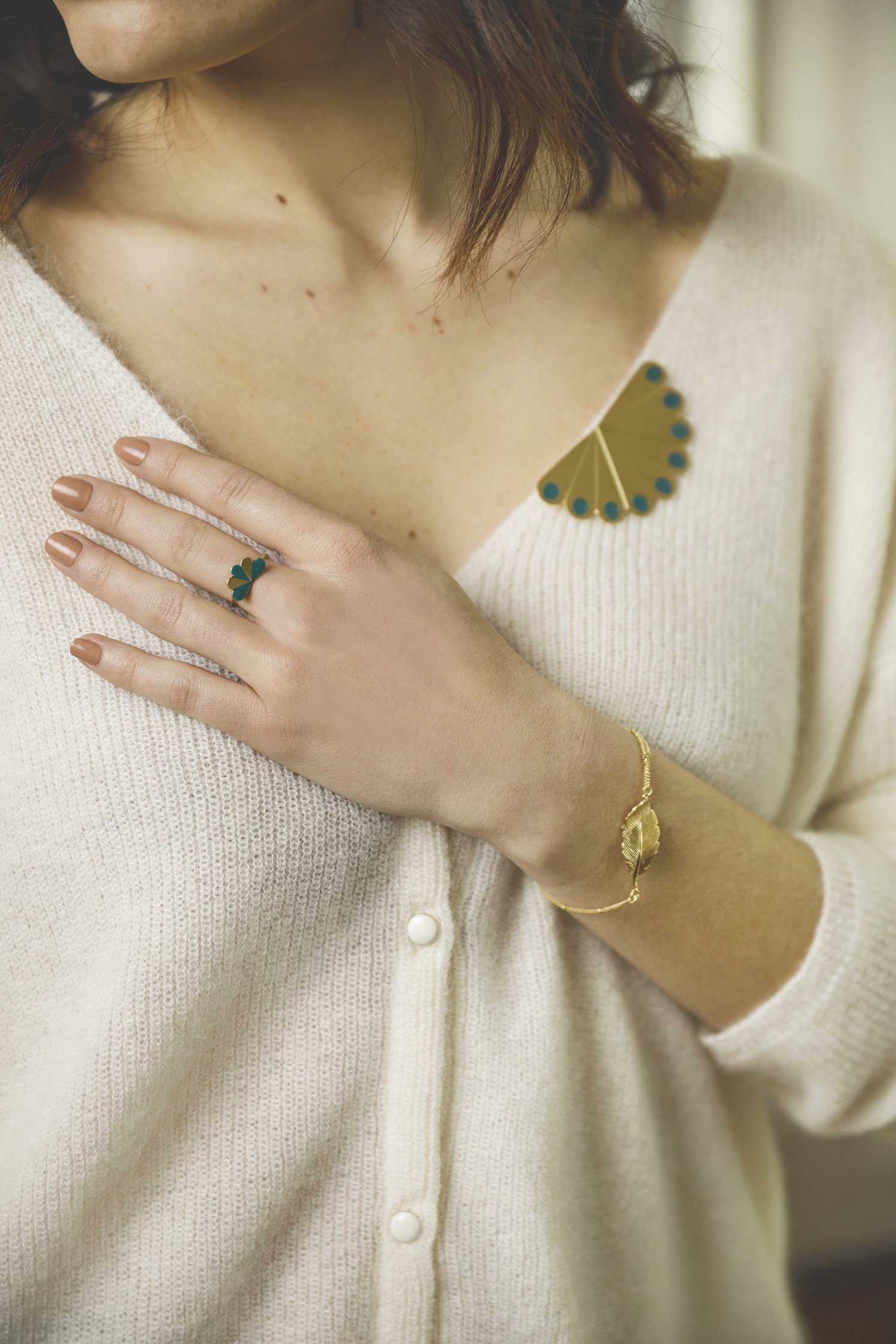 Bague Milo Or Rose Paon Rayures Bagues Monsieur Simone