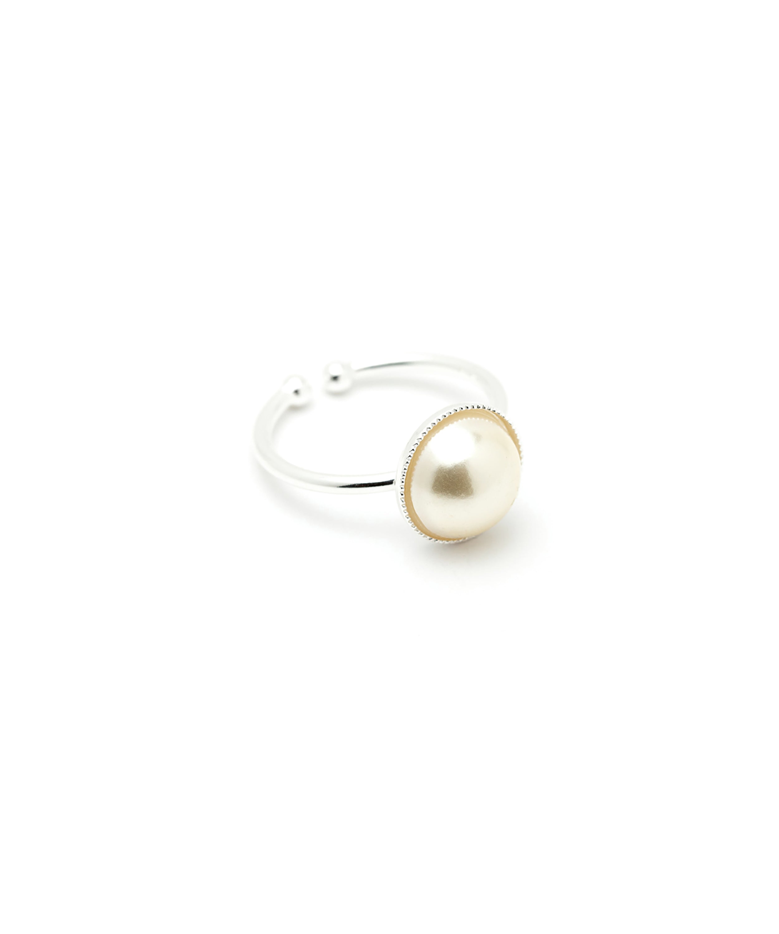 Bague Nélya Argent Perle Ajustable Bagues Monsieur Simone