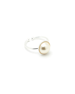 Bague Nélya Argent Perle Ajustable Bagues Monsieur Simone