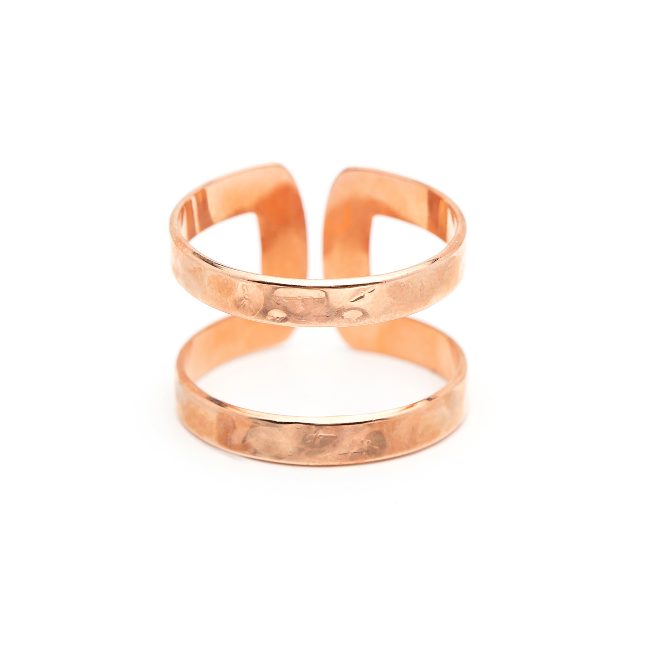 Bague Noah Or Rose Martelée Ajustable Bagues Monsieur Simone