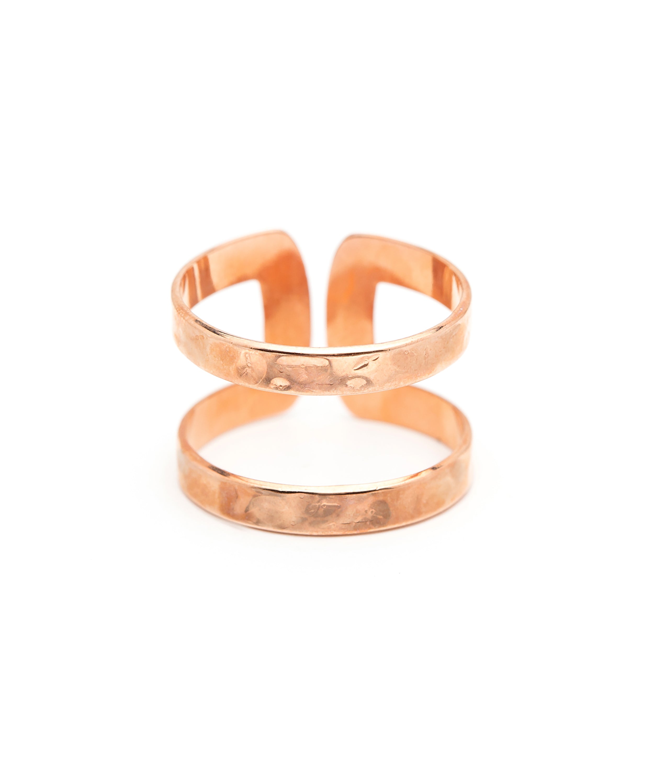 Bague Noah Or Rose Martelée Ajustable Bagues Monsieur Simone