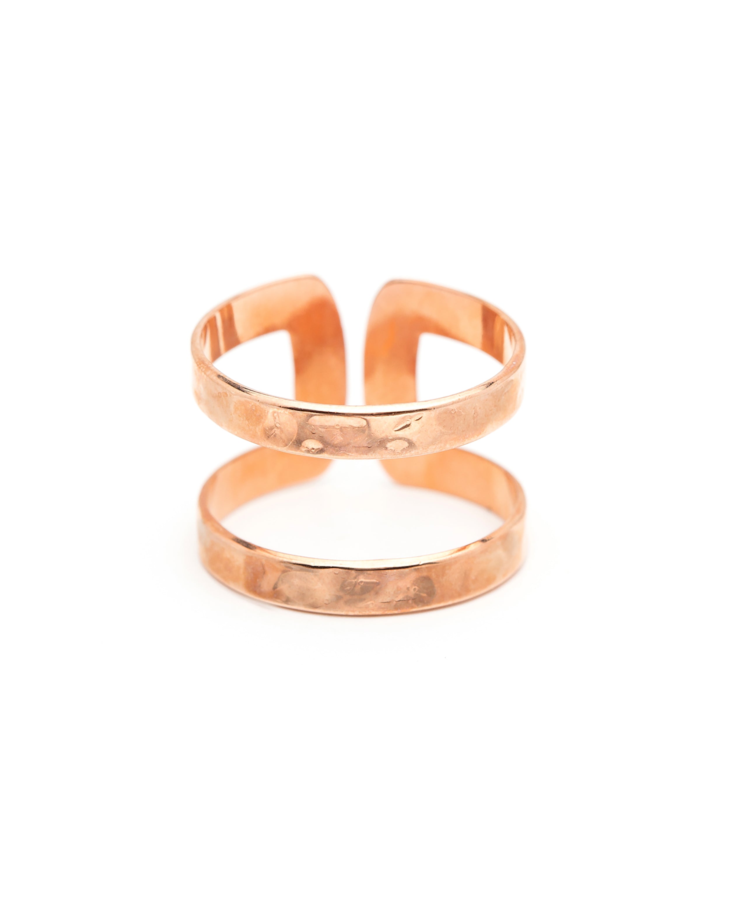 Bague Noah Or Rose Martelée Ajustable Bagues Monsieur Simone