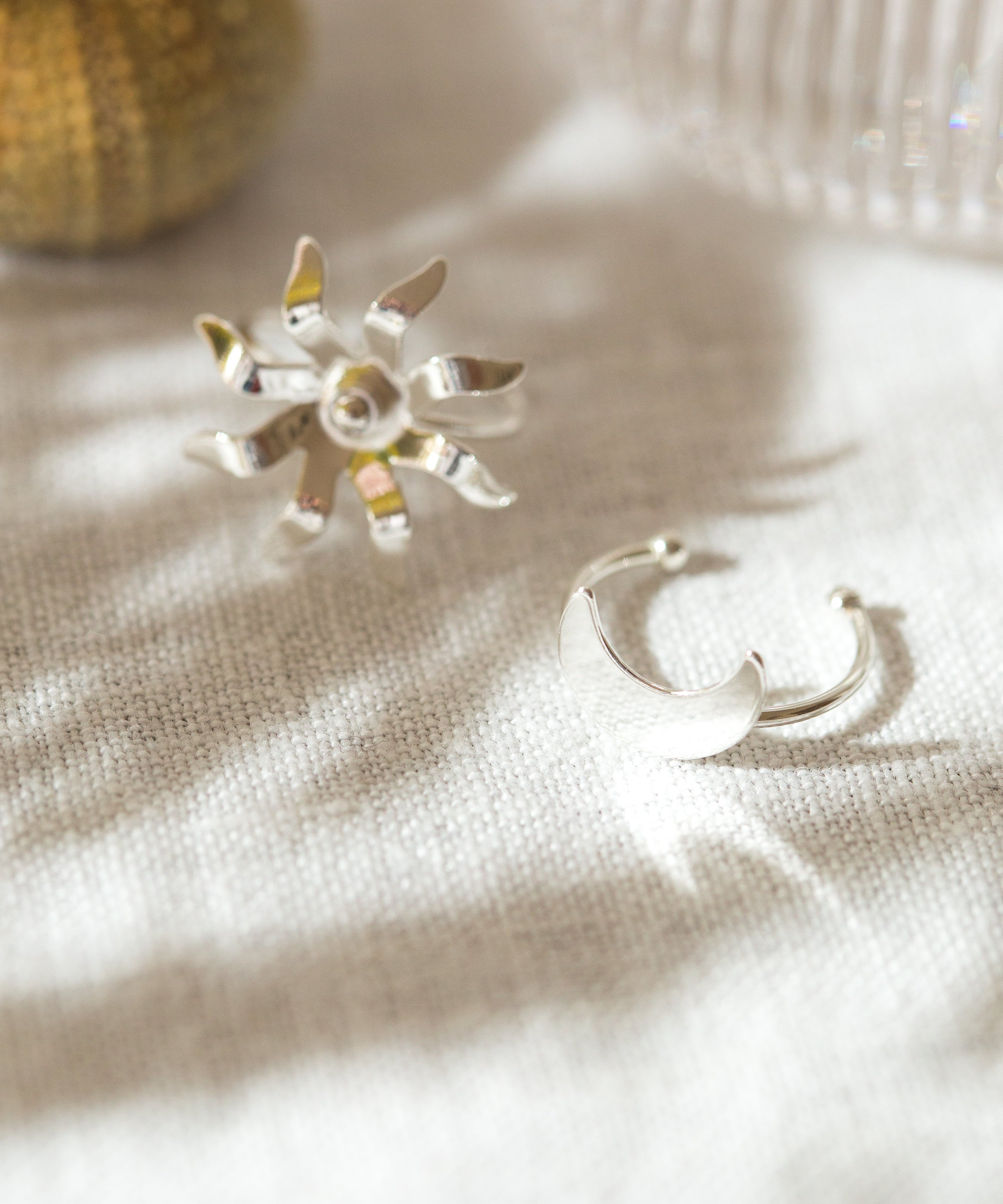 Bague Séléné Argent Lune Ajustable Bagues Monsieur Simone