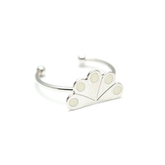 Bague Tao Argent Ivoire Paon Ronds Bagues Monsieur Simone