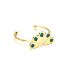 Bague Tao Or Bleu Chardin Paon Ronds Bagues Monsieur Simone