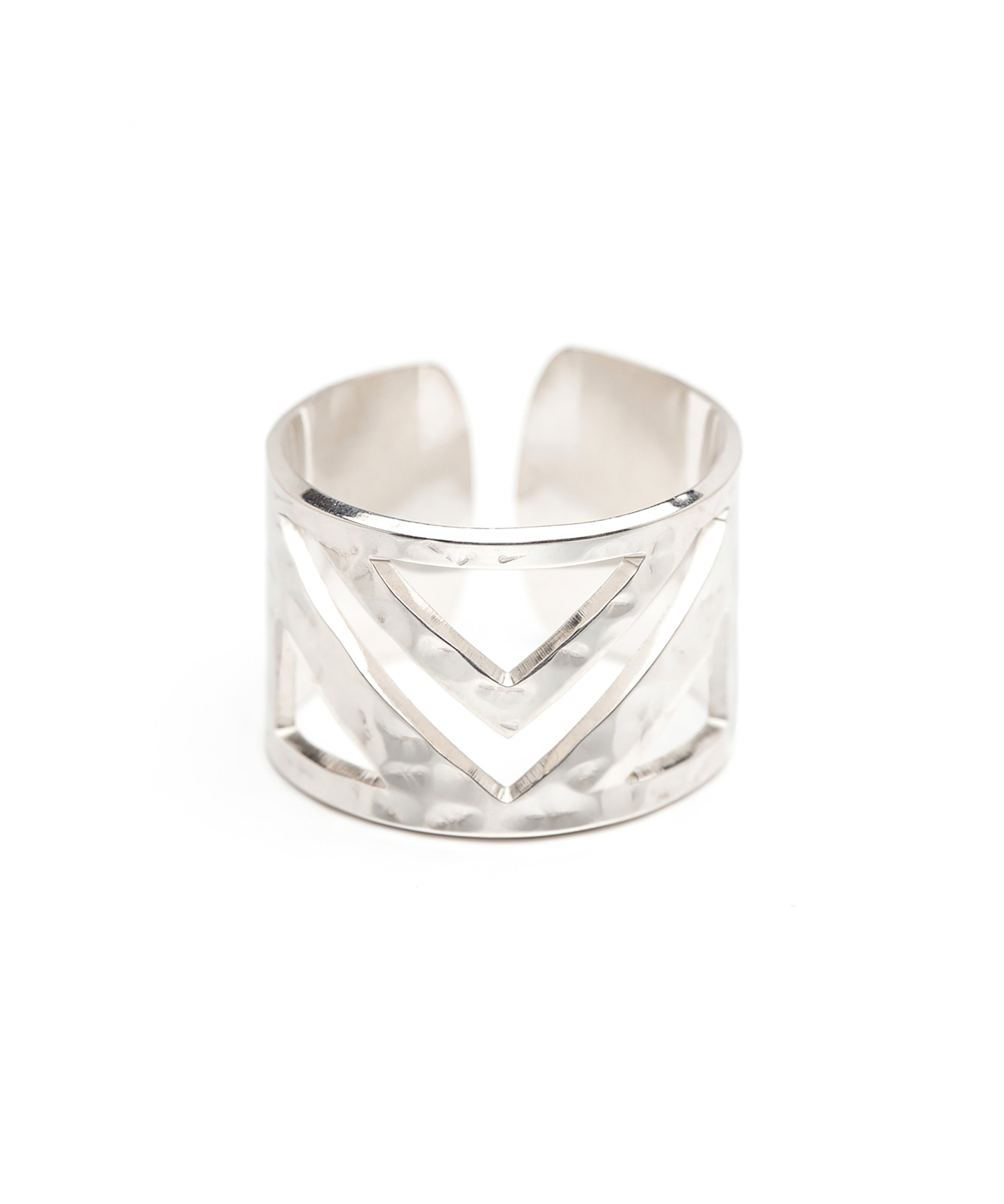 Bague Zak Argent Martelée Ajustable Bagues Monsieur Simone