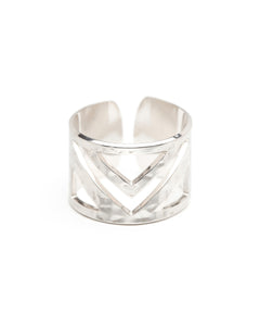 Bague Zak Argent Martelée Ajustable Bagues Monsieur Simone