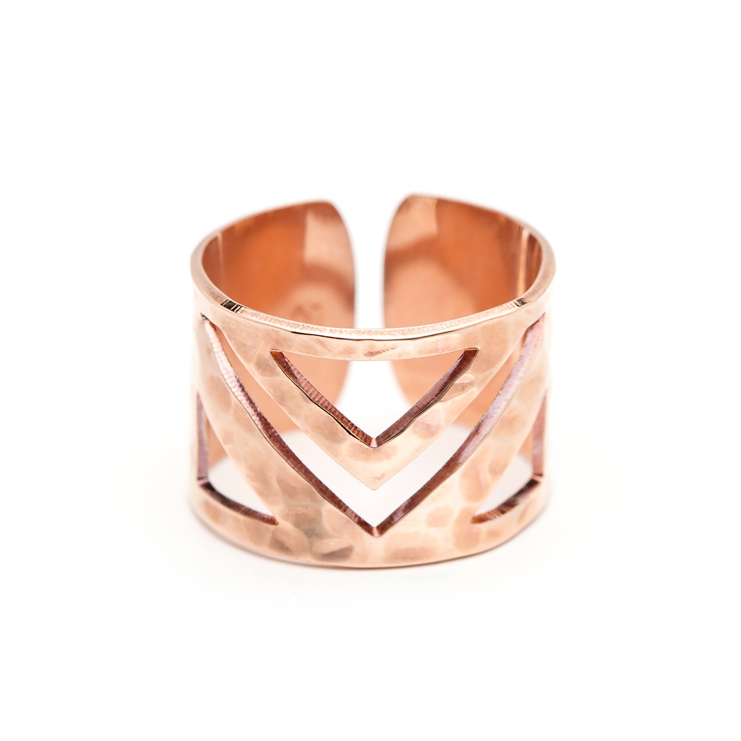 Bague Zak Or Rose Martelée Ajustable Bagues Monsieur Simone