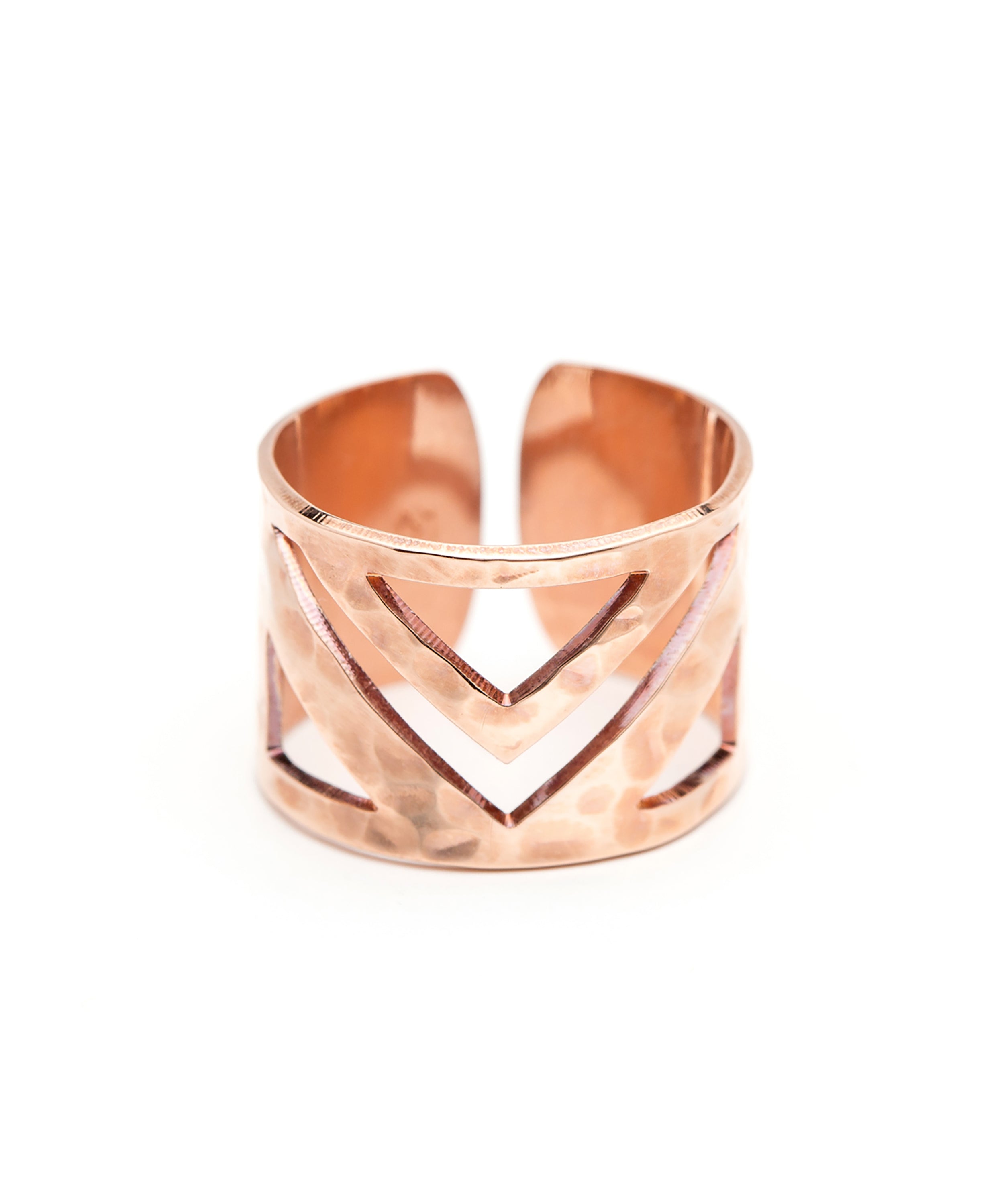 Bague Zak Or Rose Martelée Ajustable Bagues Monsieur Simone