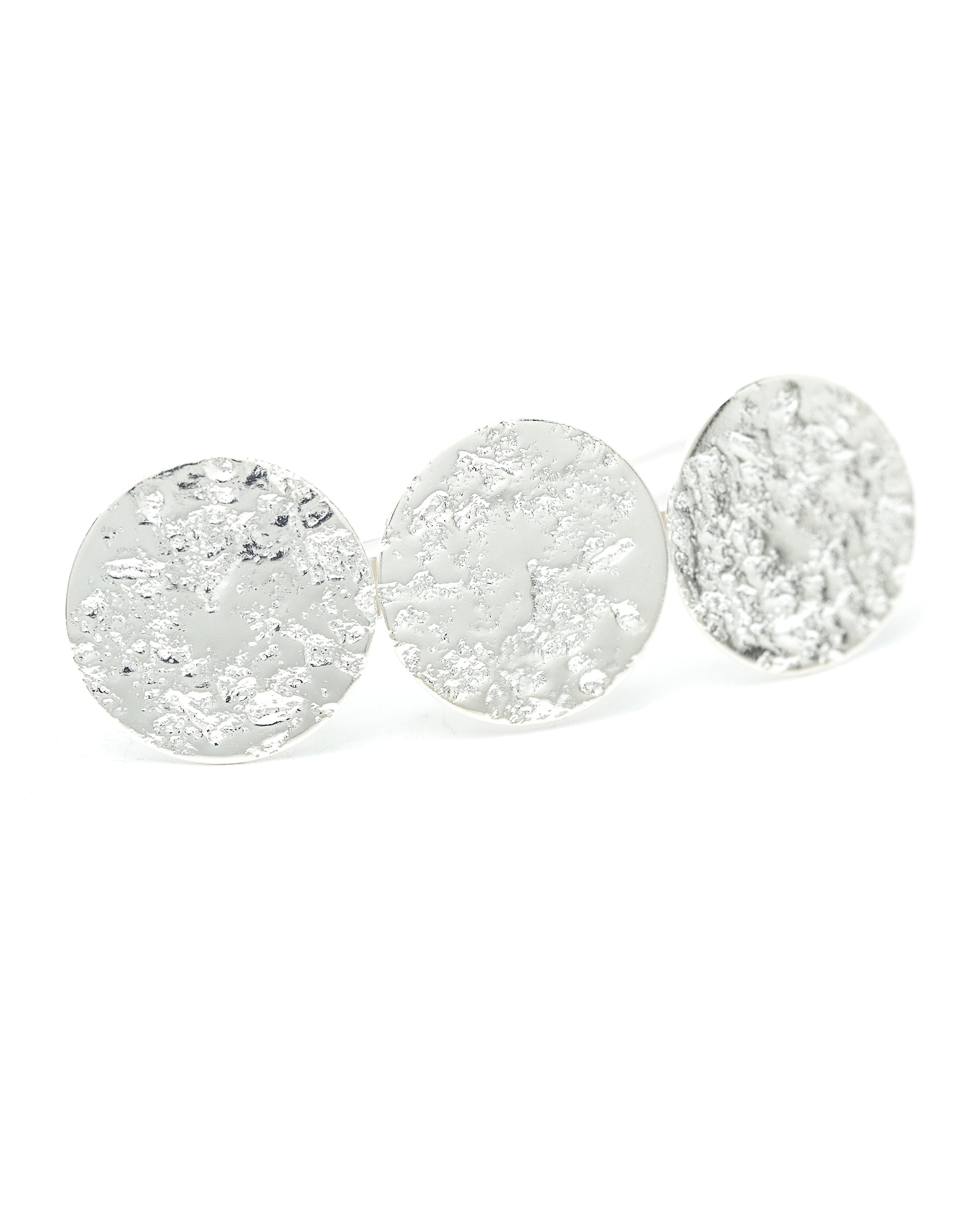 Barrette Hestia Argent Ronds Martelés Accessoires Monsieur Simone