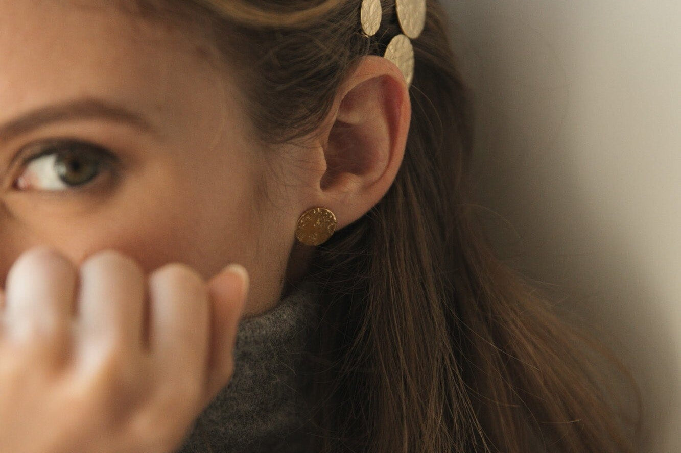 Barrette Hestia Or Ronds Martelés Accessoires Monsieur Simone