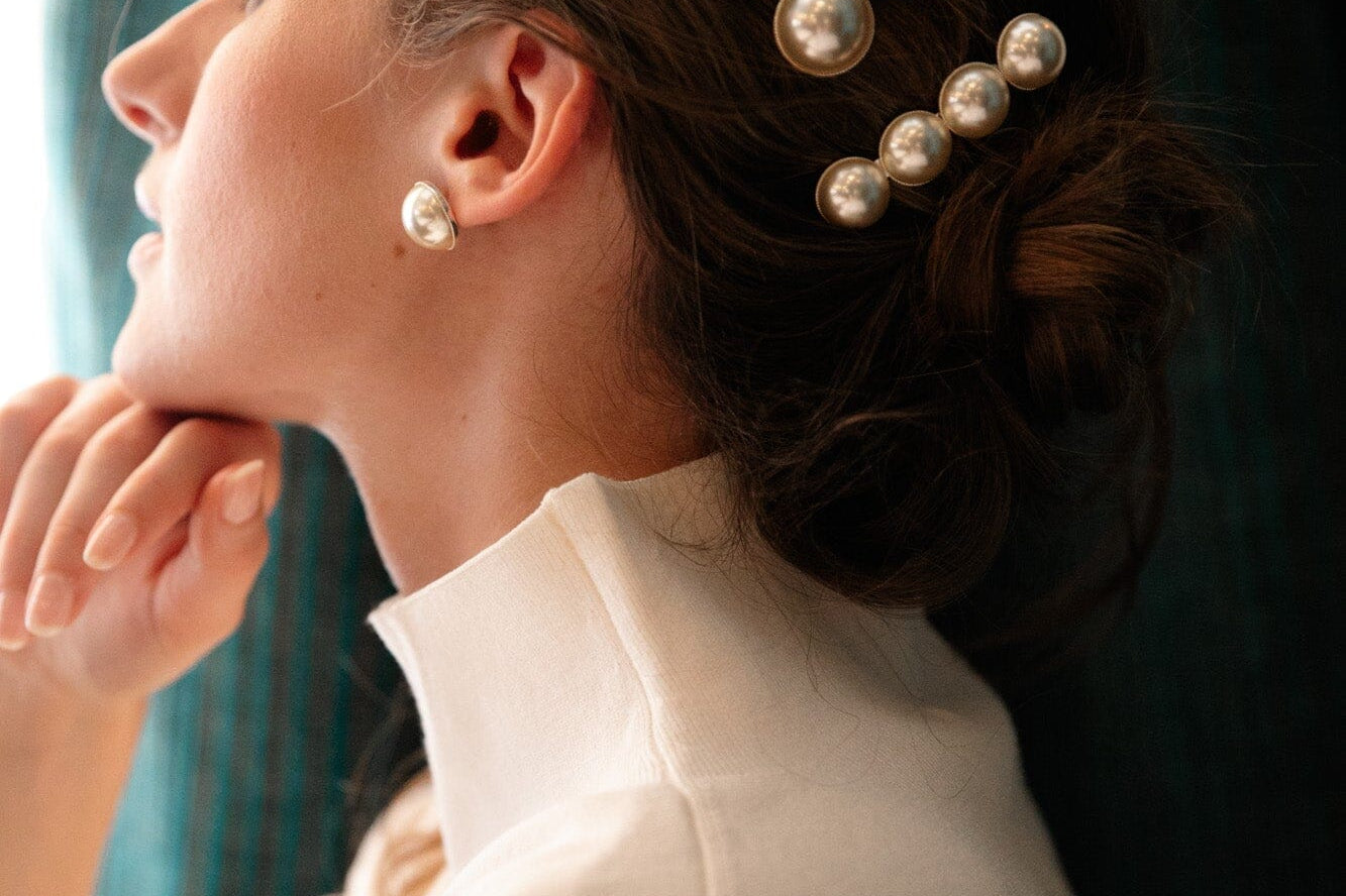 Barrette Nélya Or Perles Accessoires Monsieur Simone