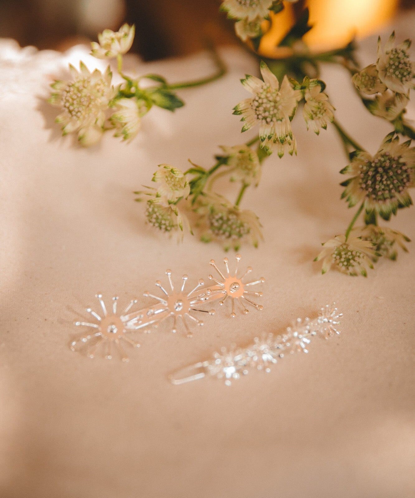 Barrette Rhéa Argent Flocons Accessoires Monsieur Simone