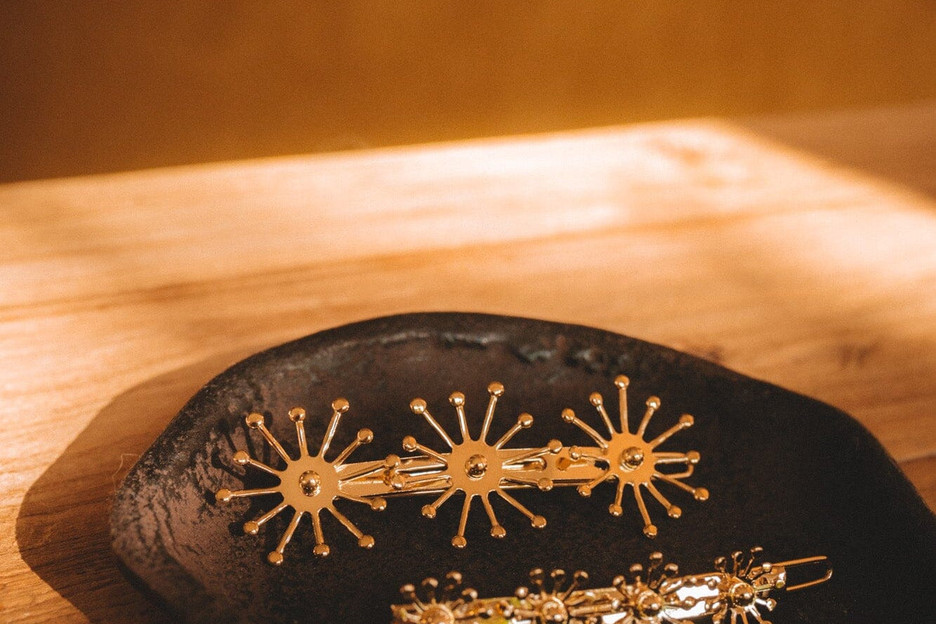 Barrette Rhéa Or Flocons Accessoires Monsieur Simone