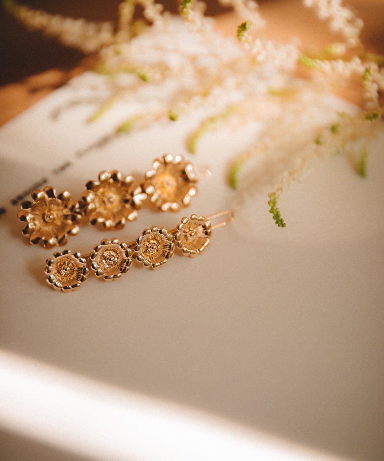 Barrette Théia Or Fleurs Accessoires Monsieur Simone
