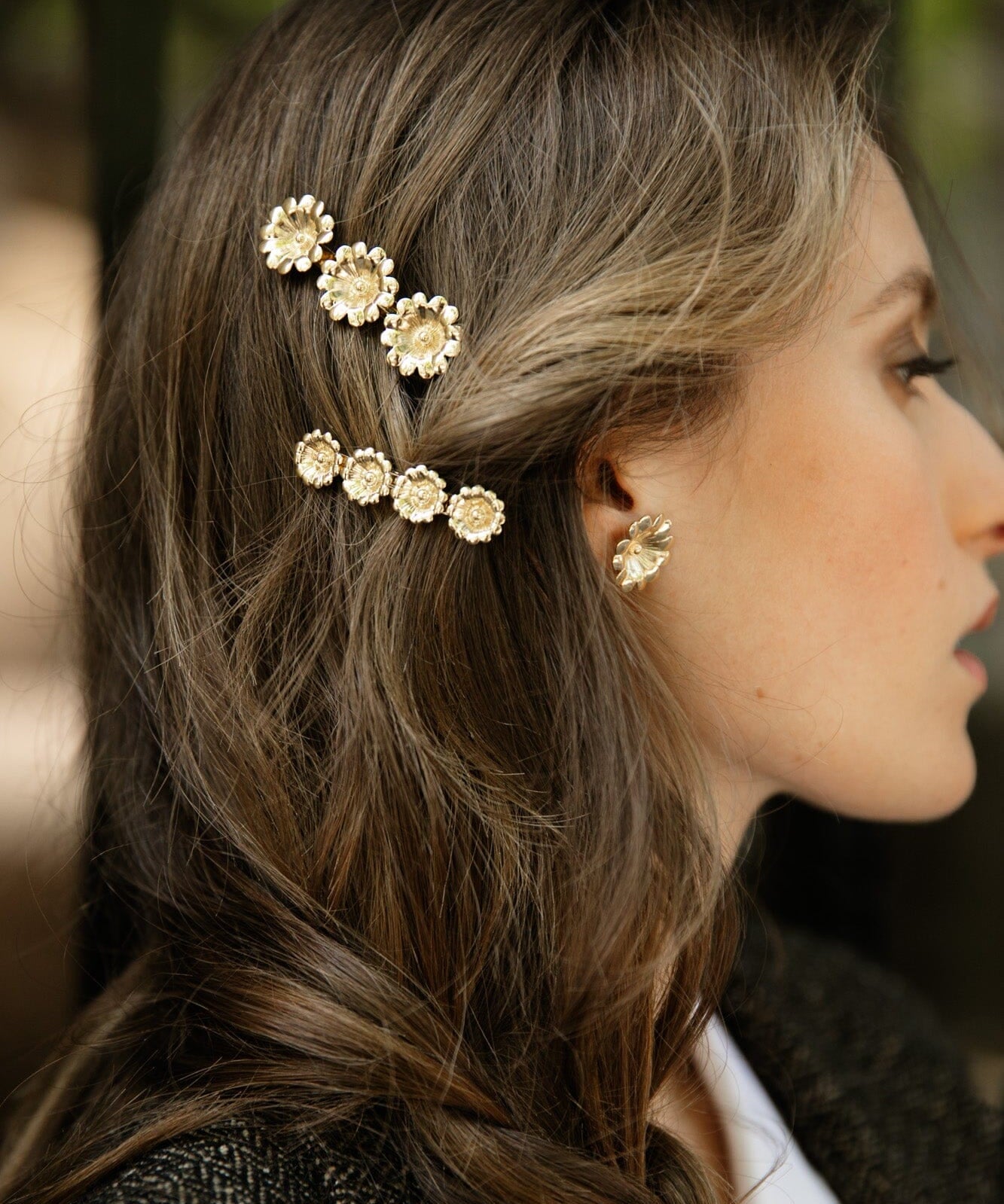 Barrette Théia Or Fleurs Accessoires Monsieur Simone