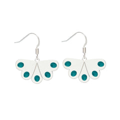 BO Dormeuses Tao Argent Bleu Chardin Paon Ronds Boucles d'Oreilles Monsieur Simone