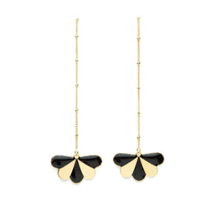 BO Pendantes Milo Or Noir Paon Rayures Boucles d'Oreilles Monsieur Simone