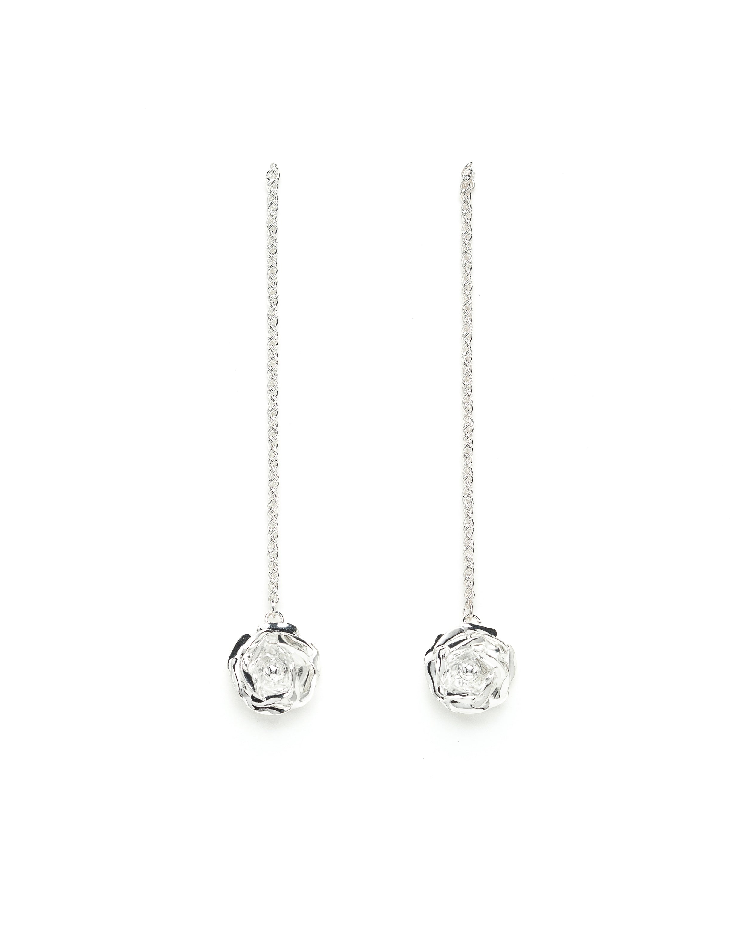 Boucles d'Oreilles Pendantes Aglaé Argent Fleurs Boucles d'Oreilles Monsieur Simone