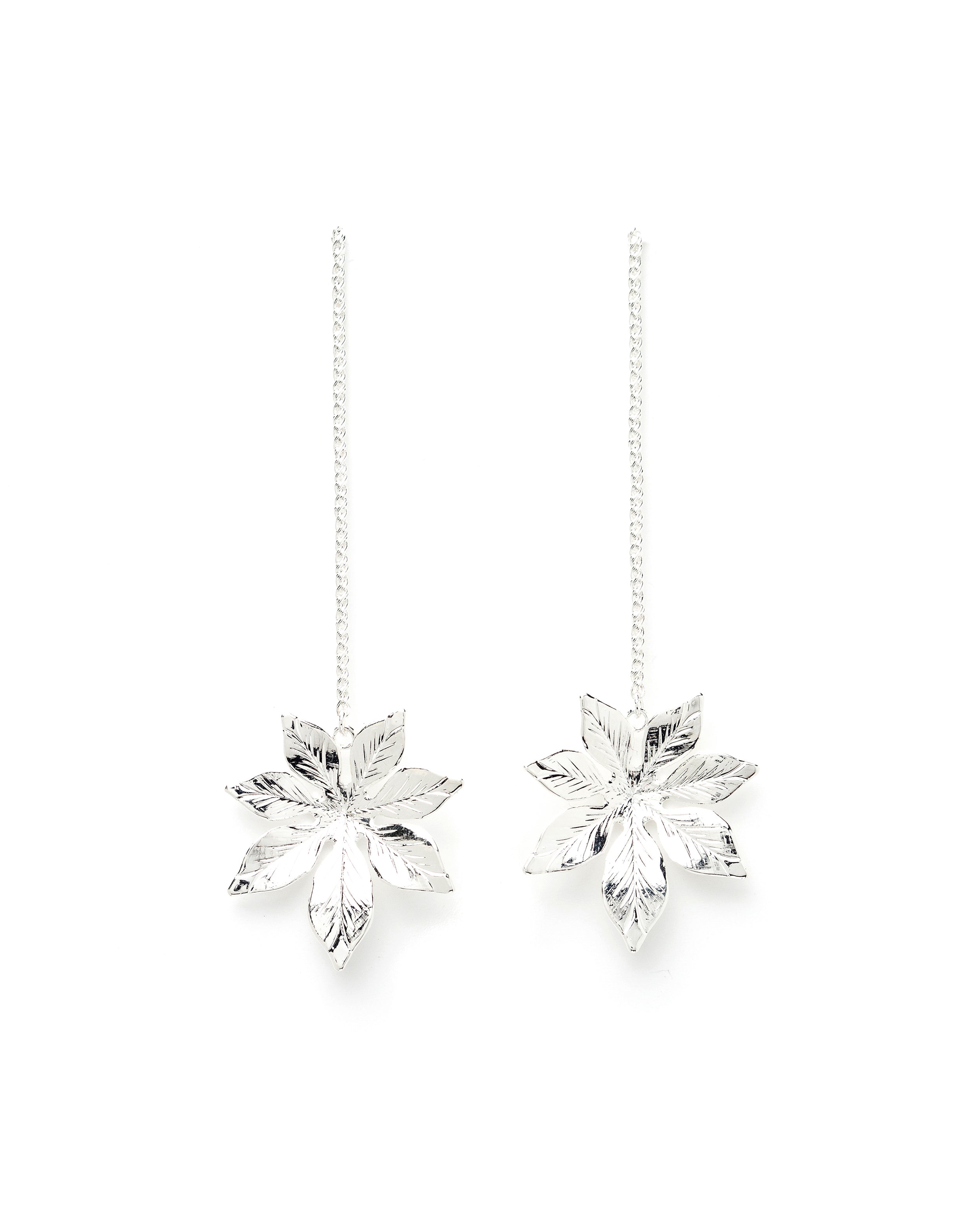 Boucles d'Oreilles Pendantes Chloris Argent Fleurs Boucles d'Oreilles Monsieur Simone