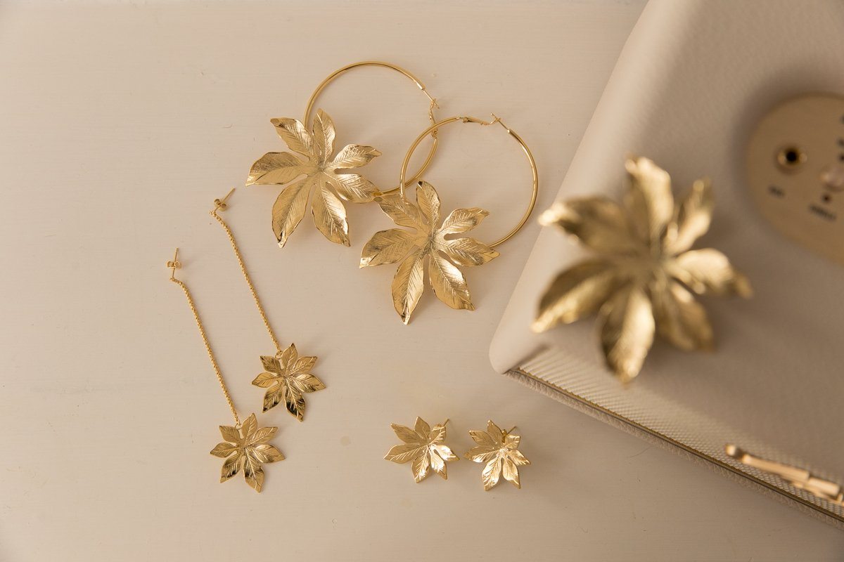 Boucles d'Oreilles Pendantes Chloris Or Fleurs Boucles d'Oreilles Monsieur Simone