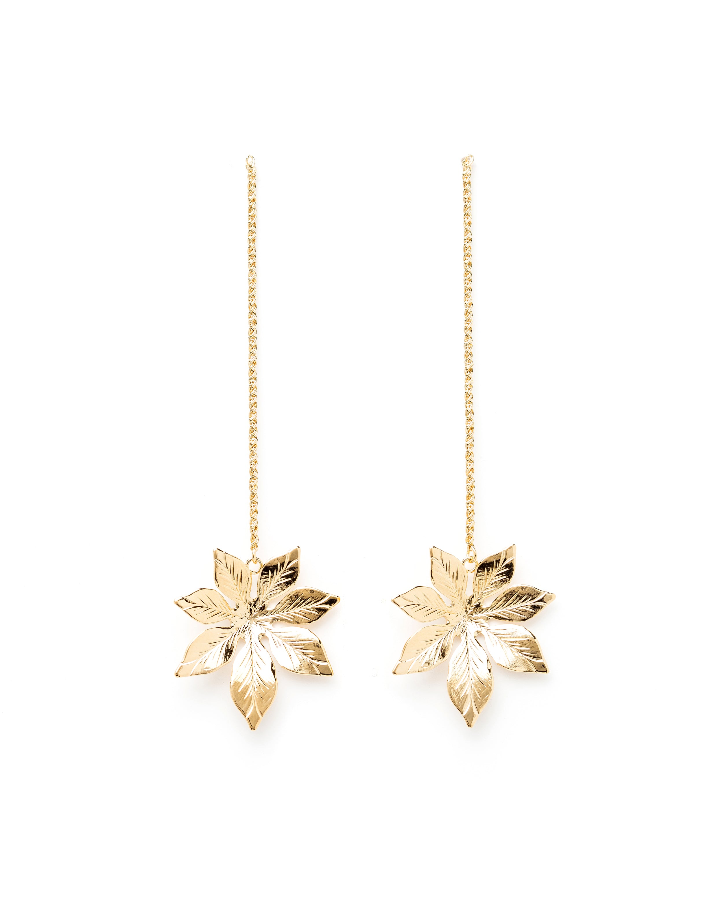 Boucles d'Oreilles Pendantes Chloris Or Fleurs Boucles d'Oreilles Monsieur Simone