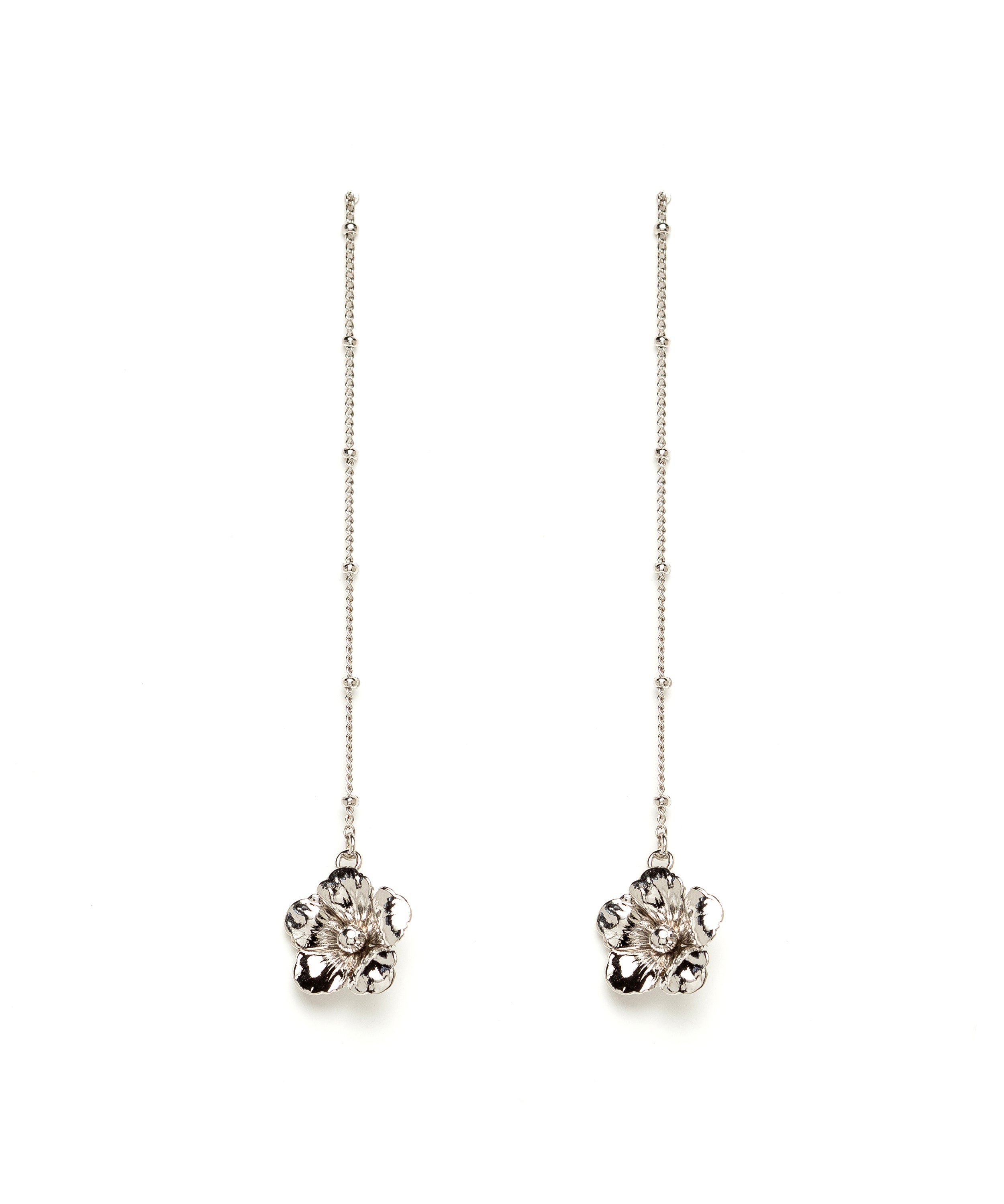 Boucles d'Oreilles Pendantes Gaïa Argent Fleurs Boucles d'Oreilles Monsieur Simone