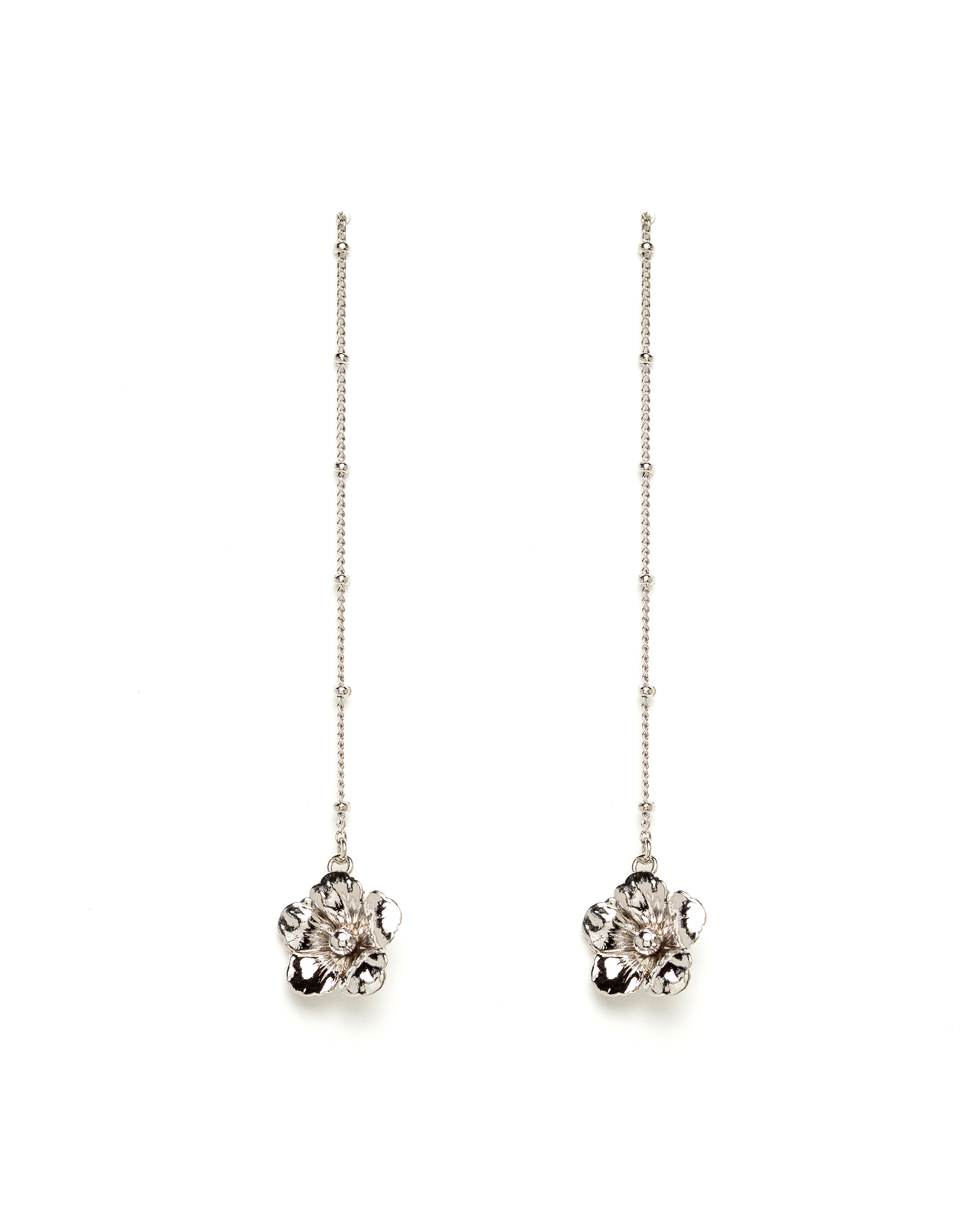 Boucles d'Oreilles Pendantes Gaïa Argent Fleurs Boucles d'Oreilles Monsieur Simone