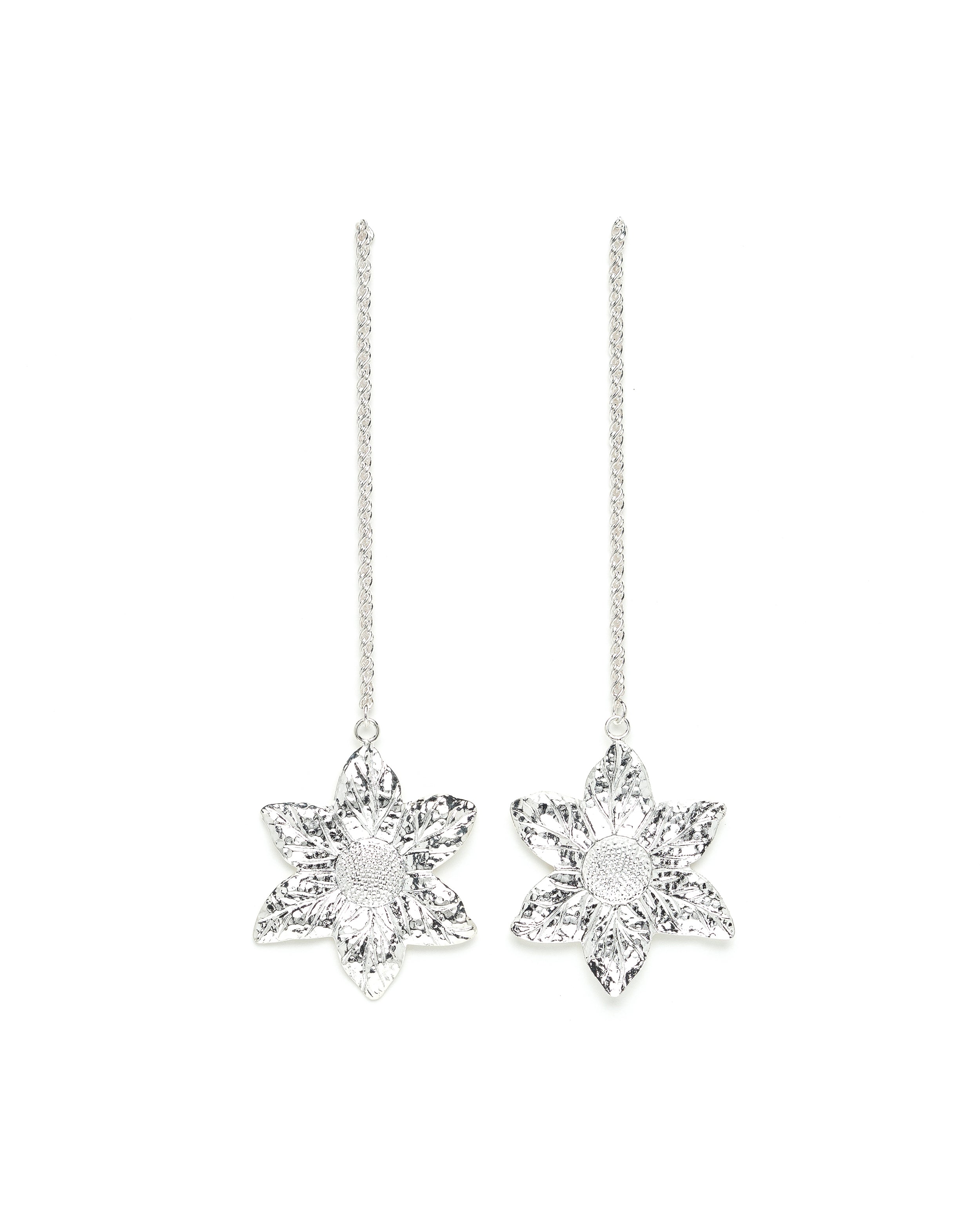 Boucles d'Oreilles Pendantes Hespéris Argent Fleurs Boucles d'Oreilles Monsieur Simone