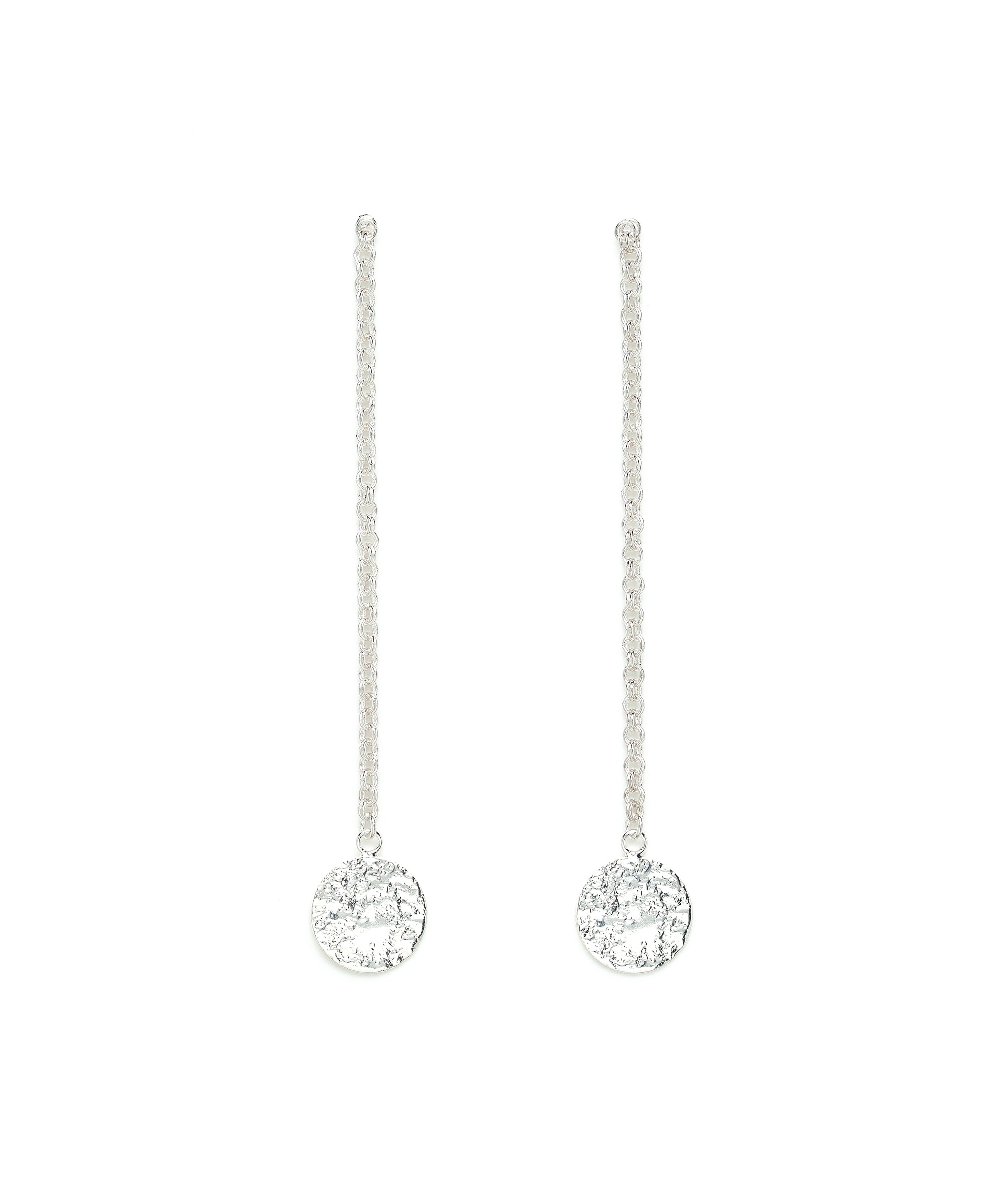 Boucles d'Oreilles Pendantes Hestia Argent Ronds Martelés Boucles d'Oreilles Monsieur Simone