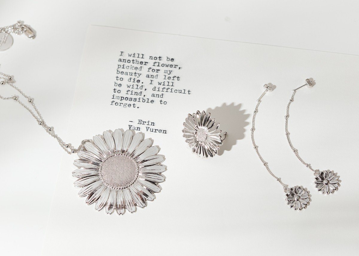 Boucles d'Oreilles Pendantes Maïa Argent Fleurs Boucles d'Oreilles Monsieur Simone