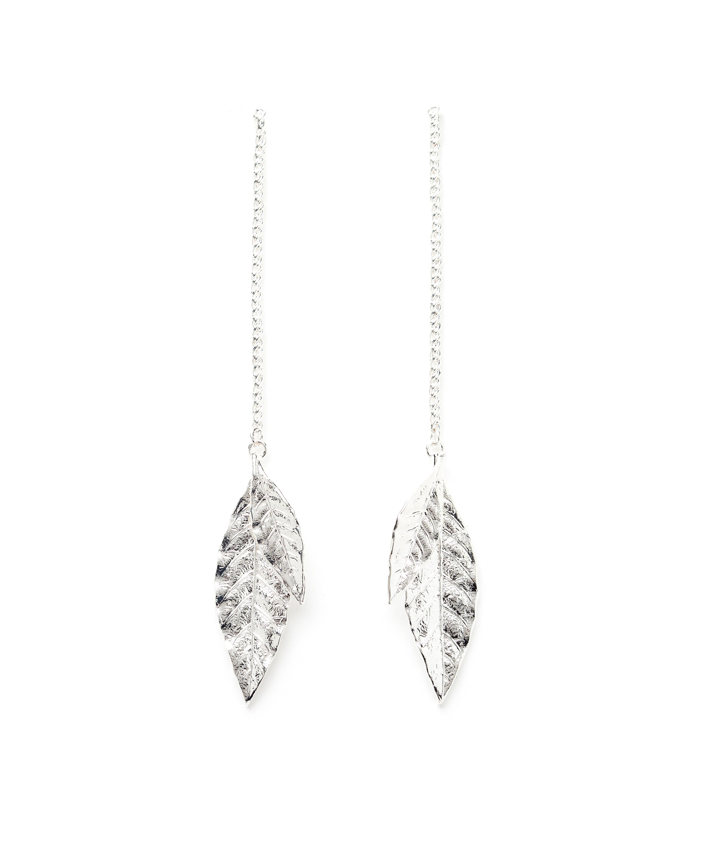 Boucles d'Oreilles Pendantes Thalie Argent Feuilles Boucles d'Oreilles Monsieur Simone