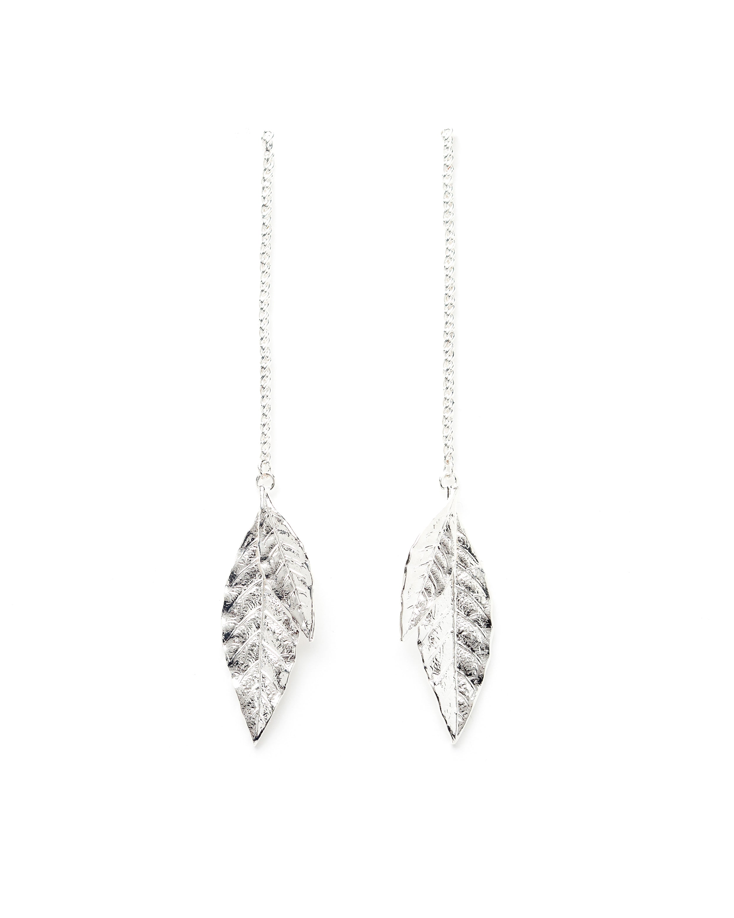 Boucles d'Oreilles Pendantes Thalie Argent Feuilles Boucles d'Oreilles Monsieur Simone