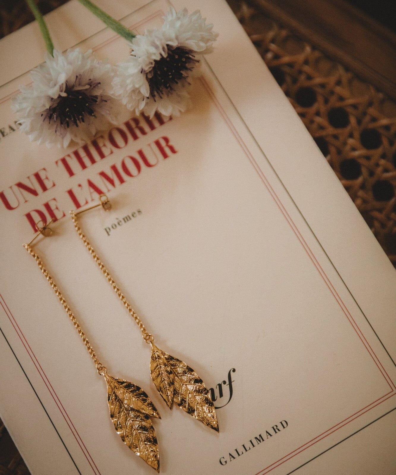 Boucles d'Oreilles Pendantes Thalie Or Feuilles Boucles d'Oreilles Monsieur Simone