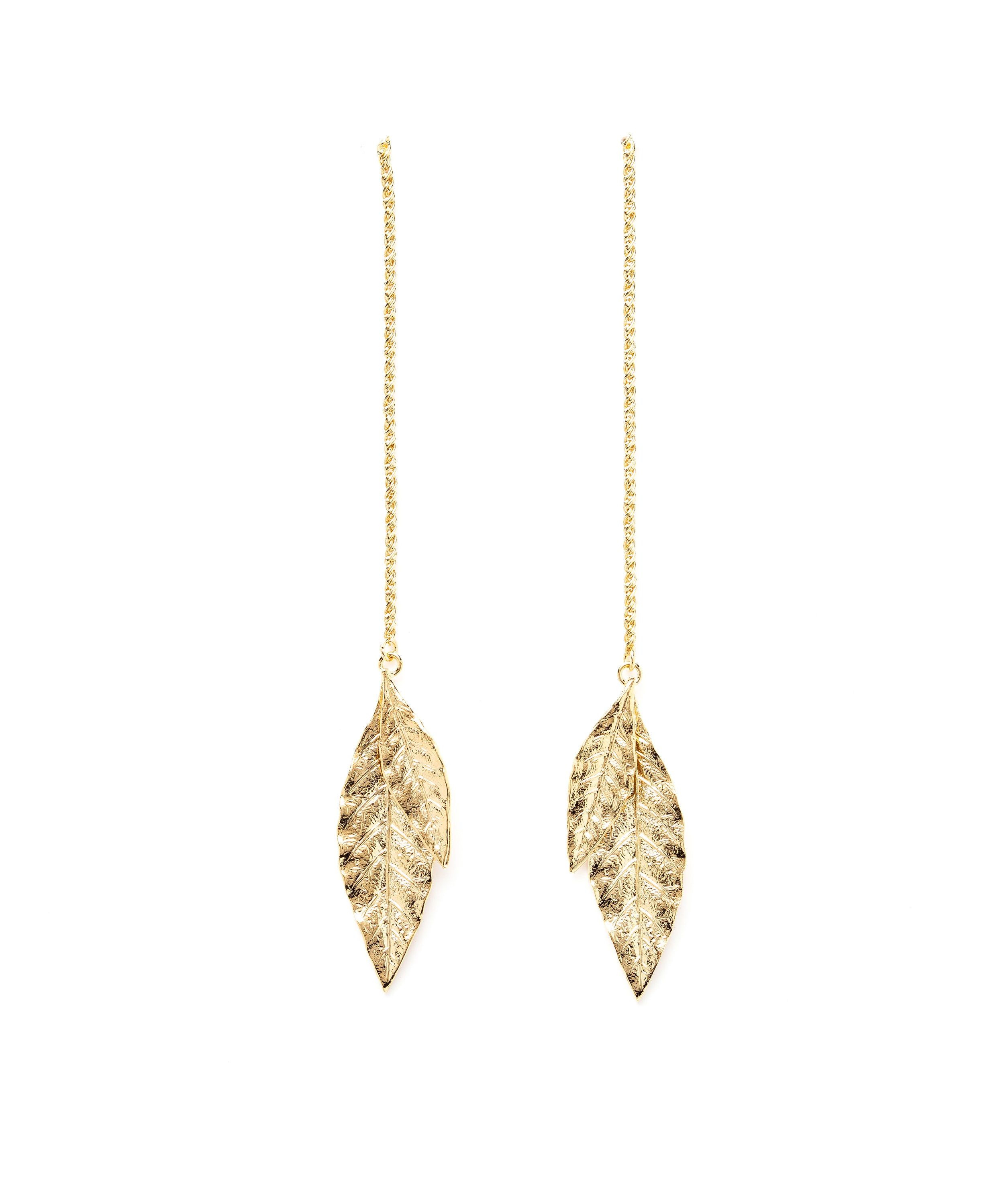 Boucles d'Oreilles Pendantes Thalie Or Feuilles Boucles d'Oreilles Monsieur Simone