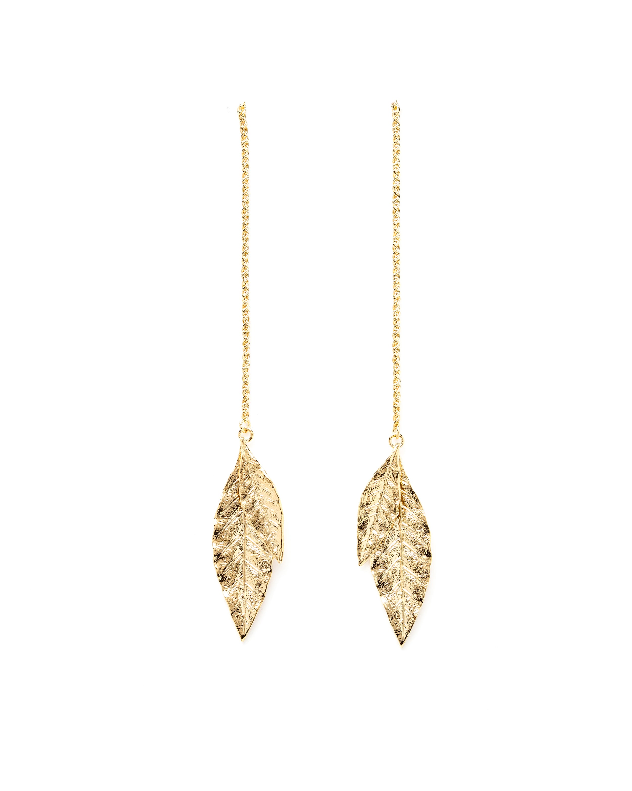 Boucles d'Oreilles Pendantes Thalie Or Feuilles Boucles d'Oreilles Monsieur Simone
