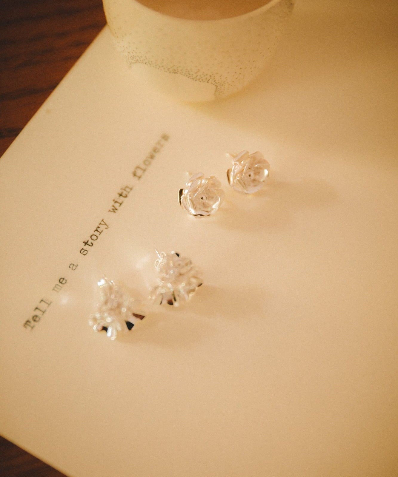 Boucles d'Oreilles Puces Aglaé Argent Fleurs Boucles d'Oreilles Monsieur Simone
