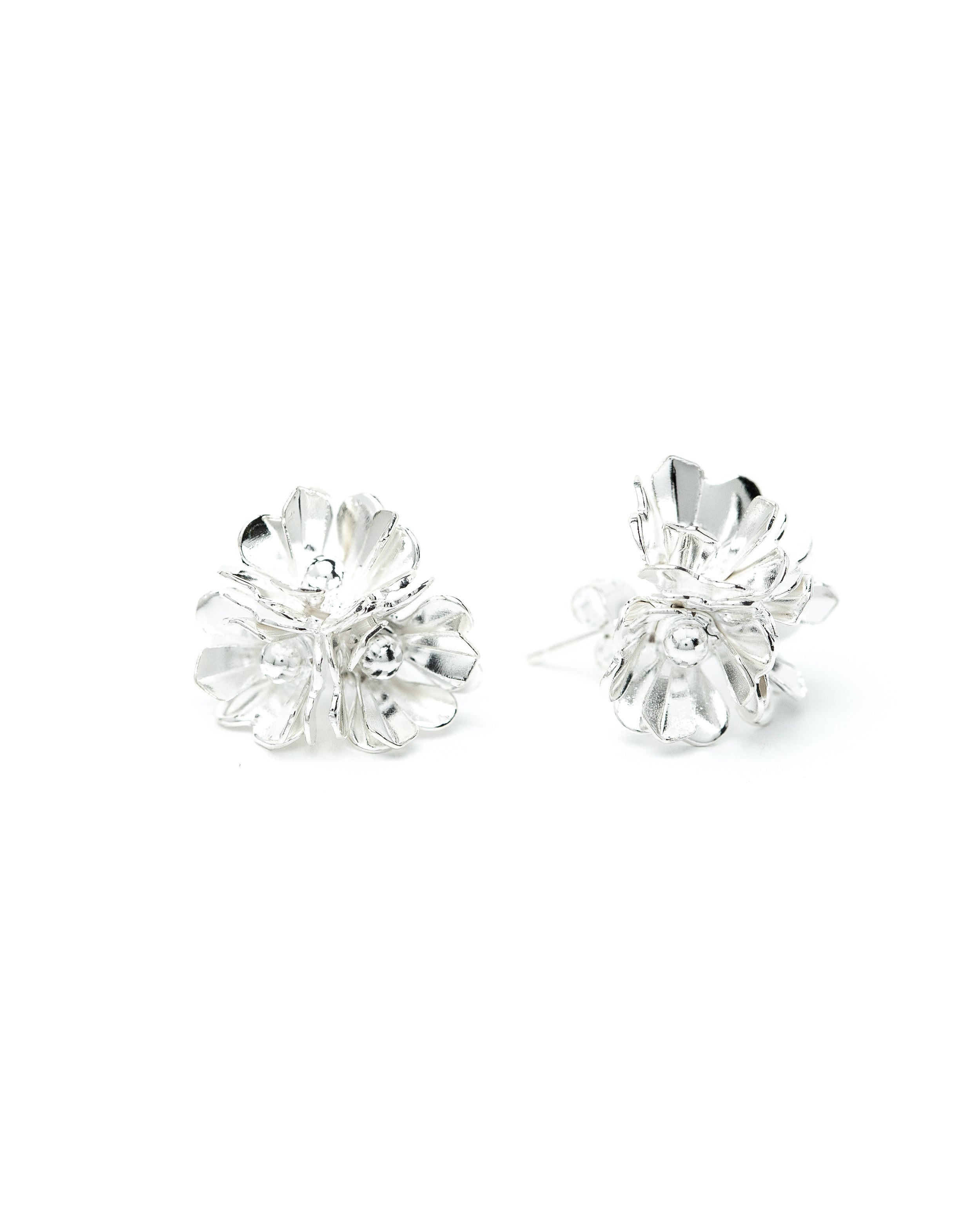 Boucles d'Oreilles Puces Aglaé Trio Argent Fleurs Boucles d'Oreilles Monsieur Simone