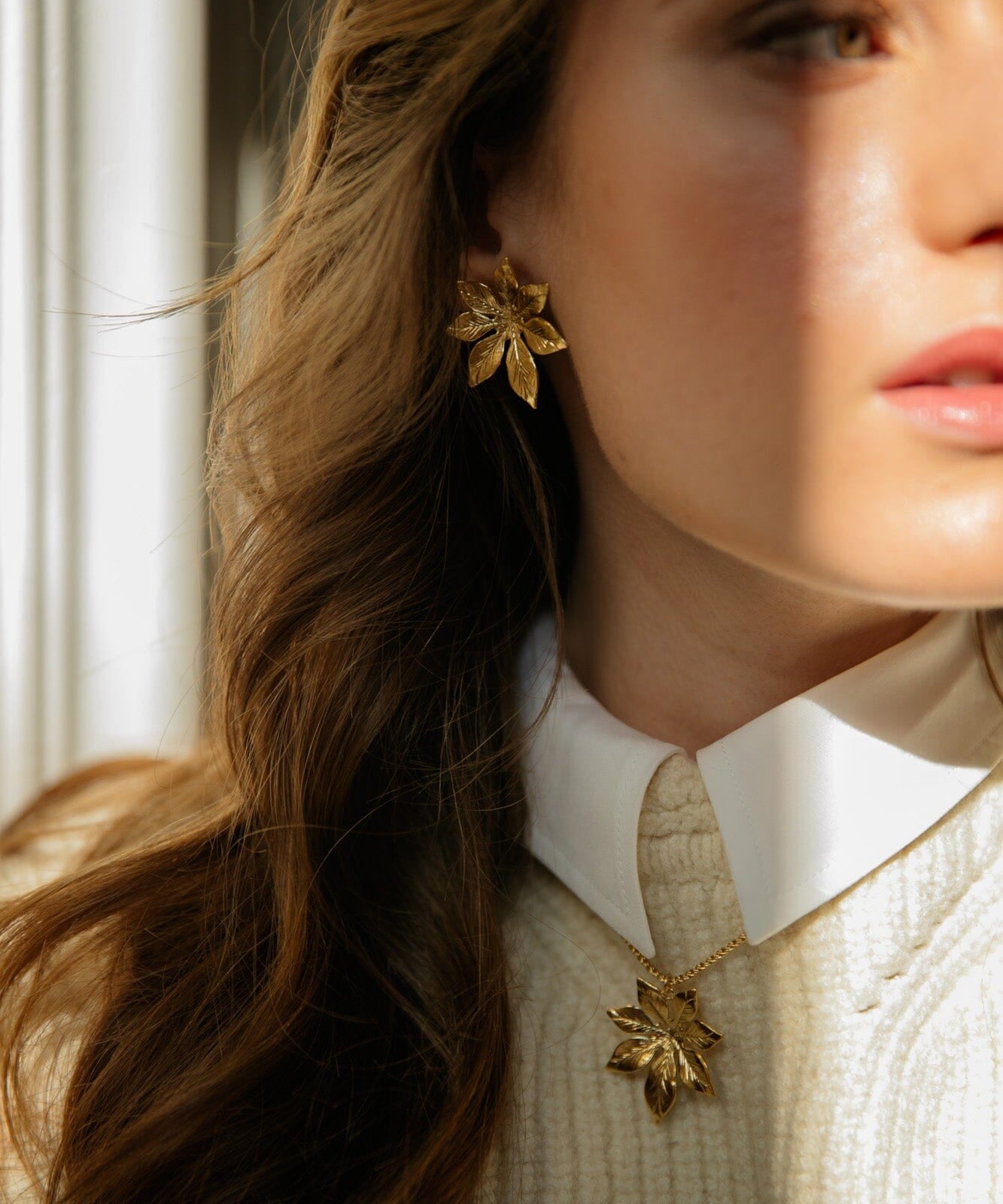 Boucles d'Oreilles Puces Chloris Argent Fleurs Boucles d'Oreilles Monsieur Simone
