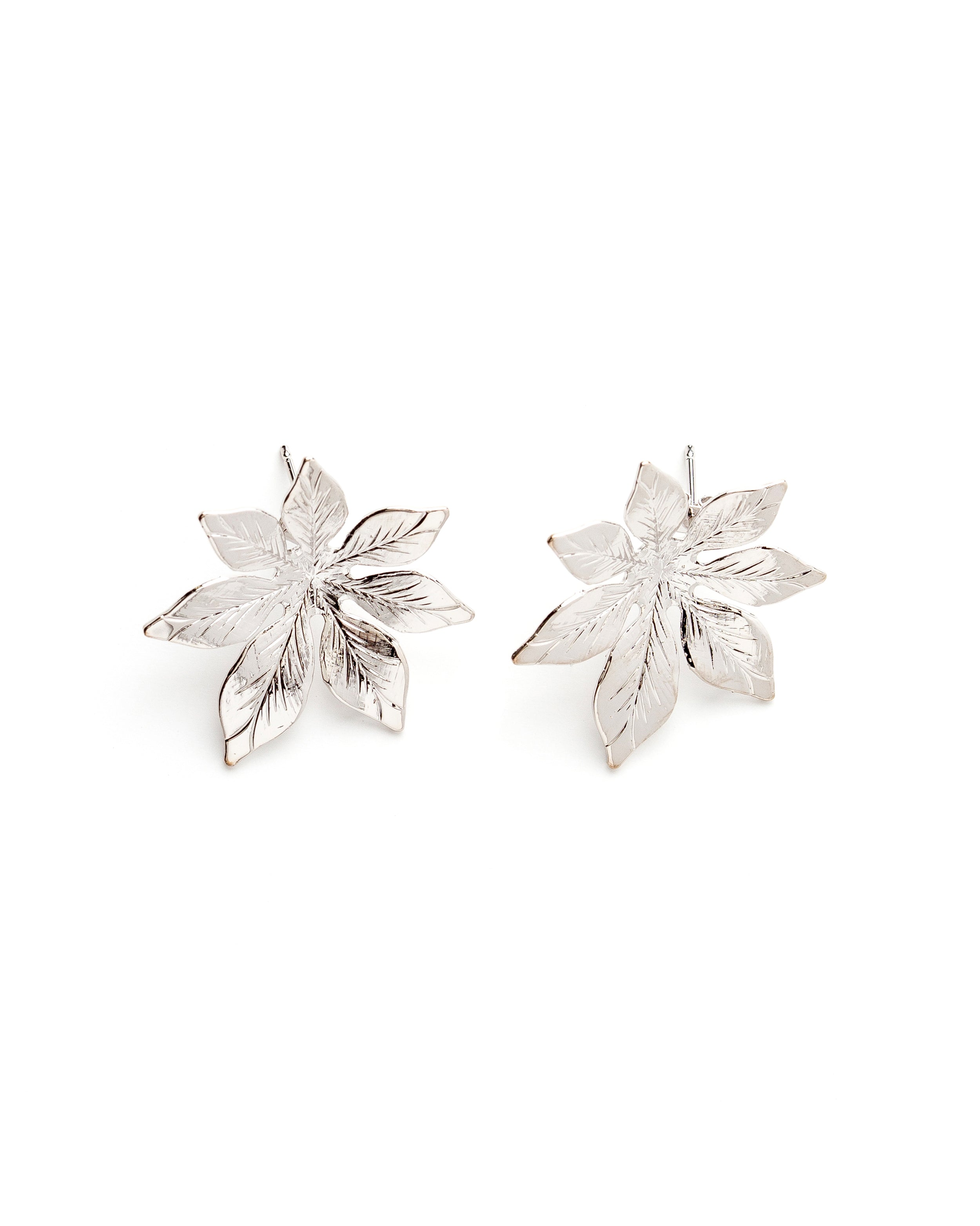 Boucles d'Oreilles Puces Chloris Argent Fleurs Boucles d'Oreilles Monsieur Simone